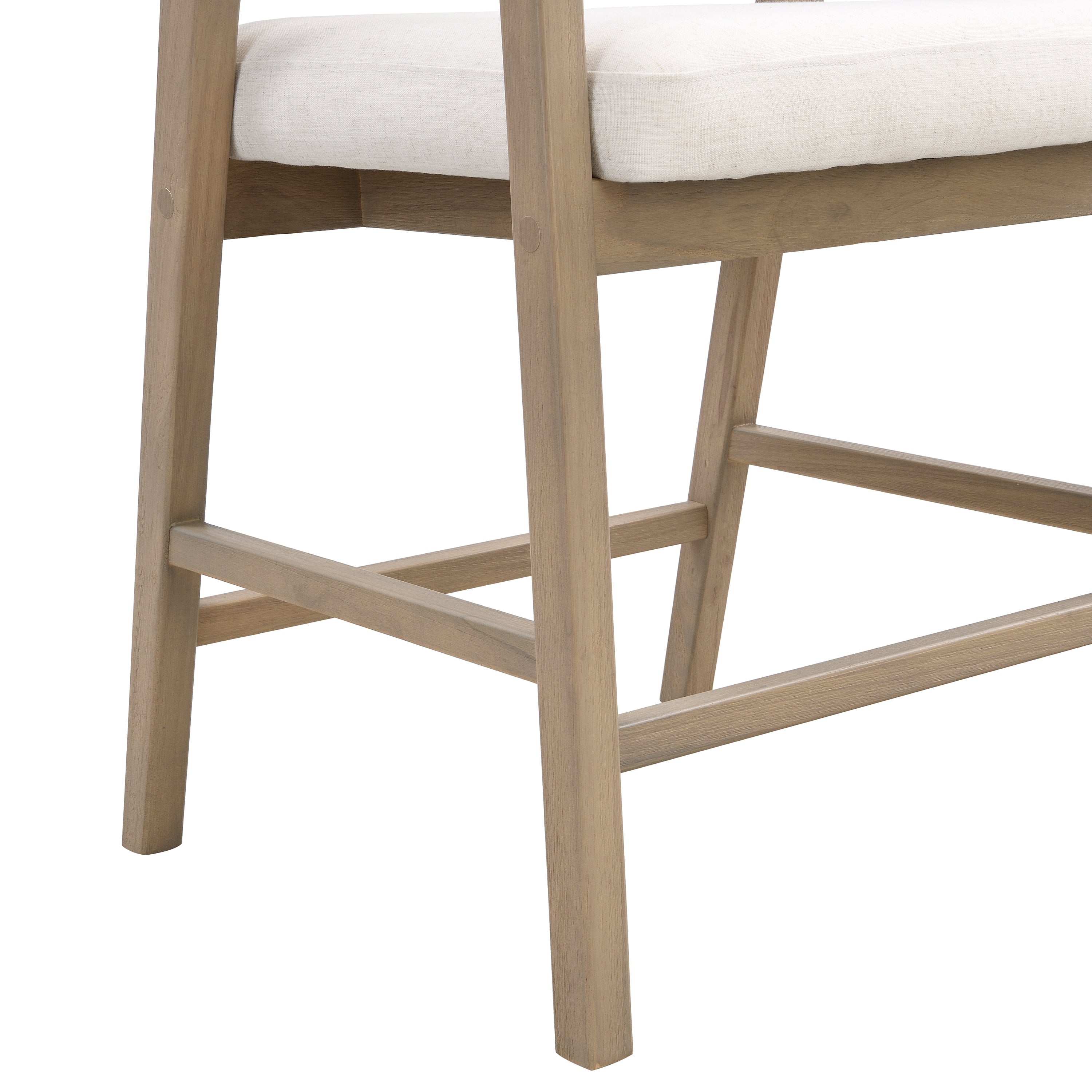 Wooden Frame Counter Stool with Rattan Back - Set of 2