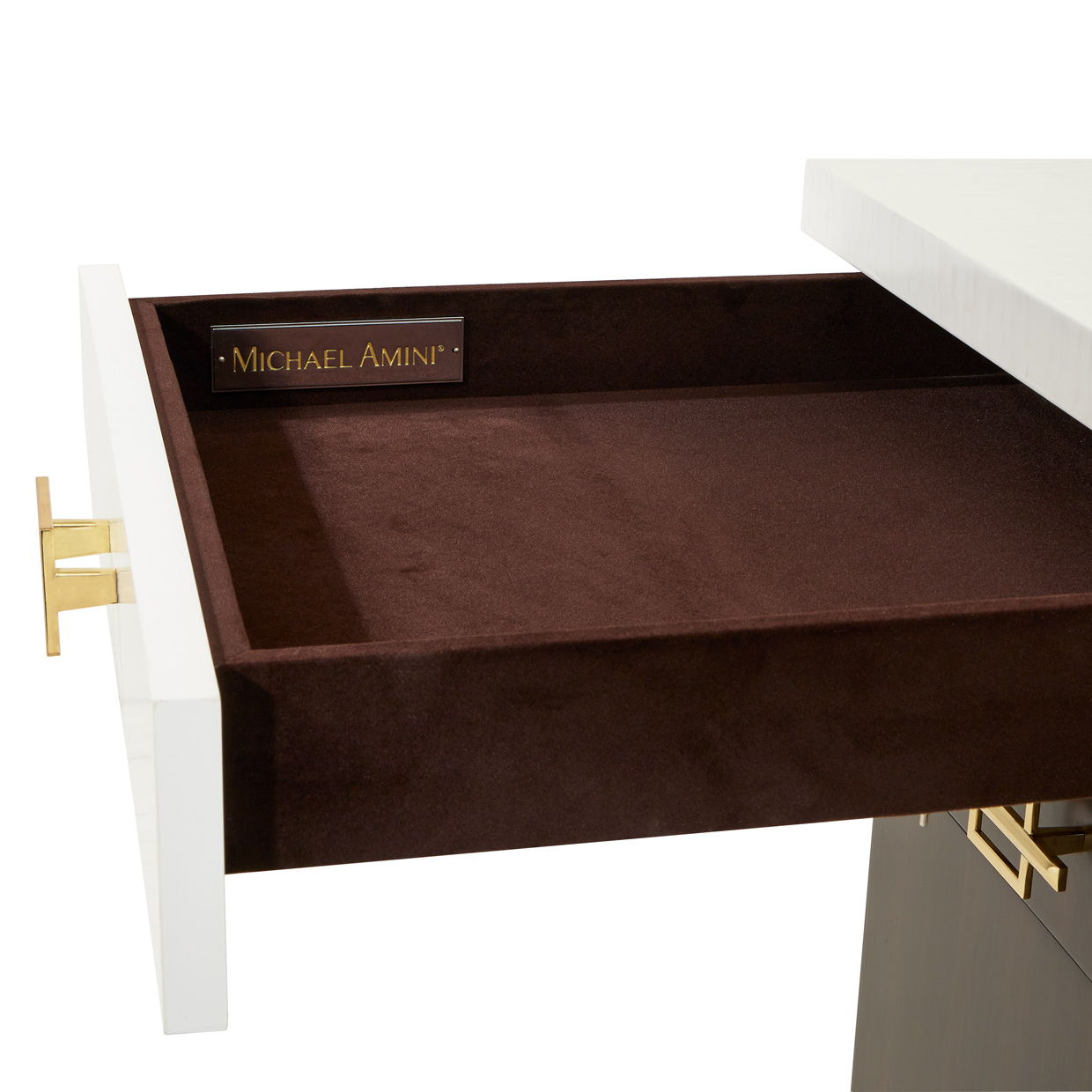 Belmont Place - Desk - White / Dark Brown