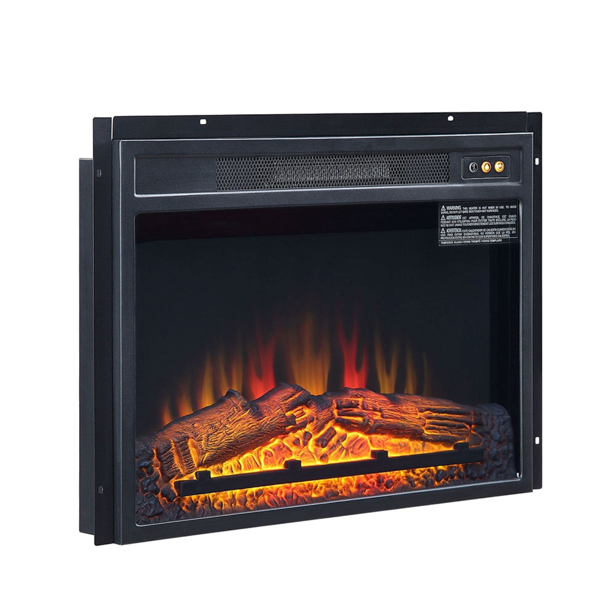 Electric Fireplace With Remote Control For Indoor Heating - Black