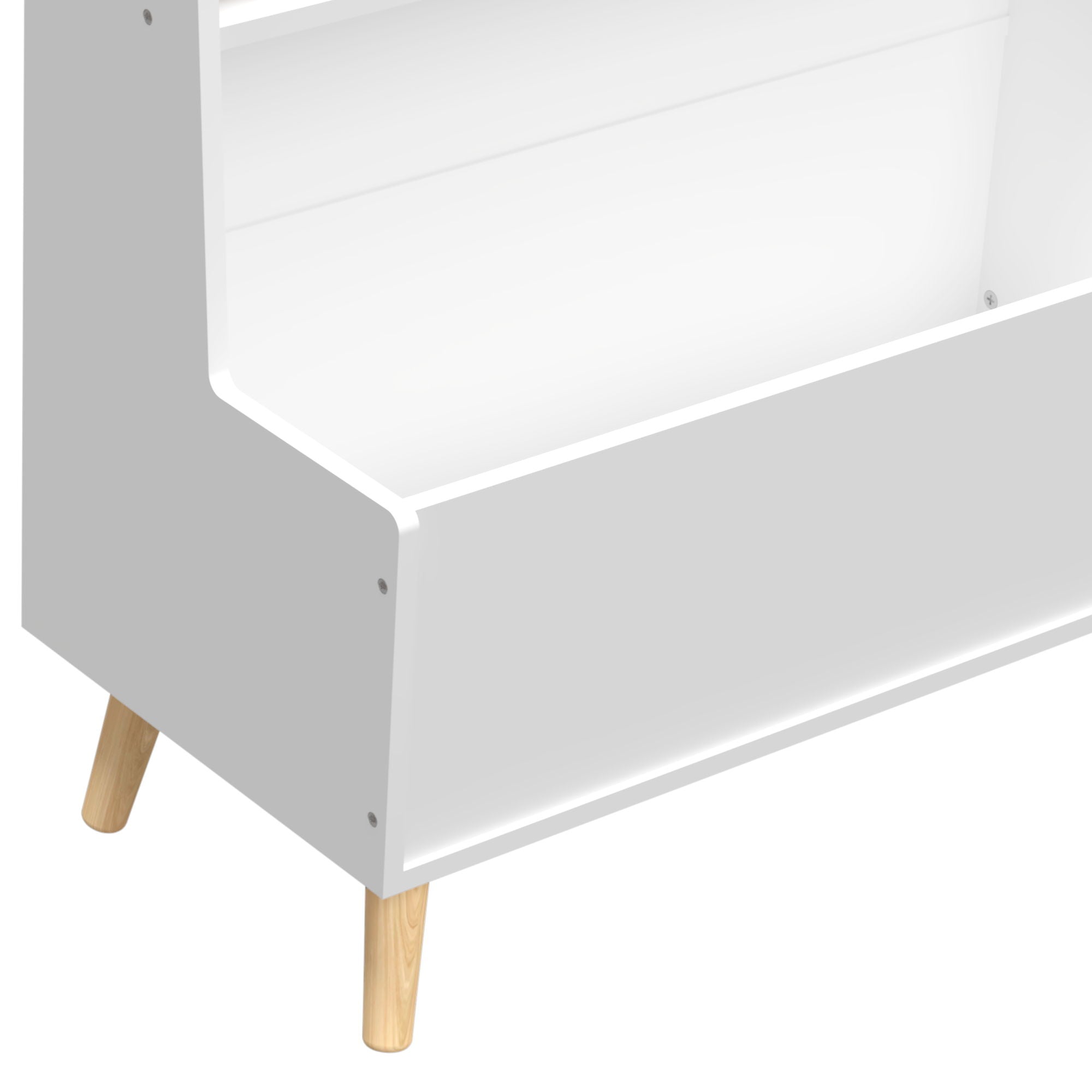 Bookshelf , Book Organizer With Toy Storage - White