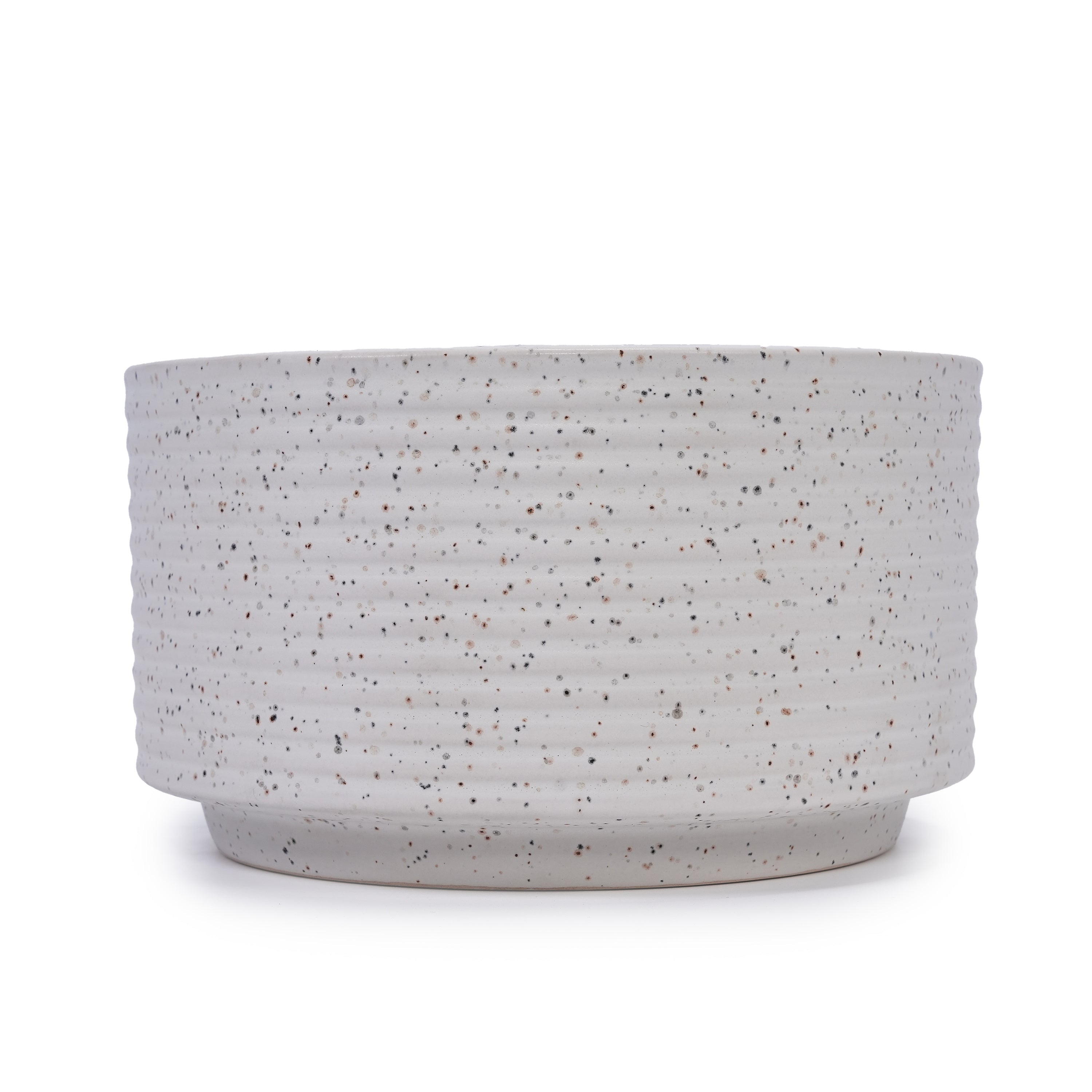 2 Pieces Ceramic Flowerpot, Modern Planter for Patio, Garden or Windowsills - Milk White