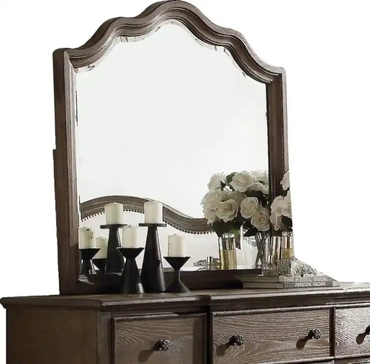 Baudouin - Weathered Mirror - Oak - Best Buy Furniture