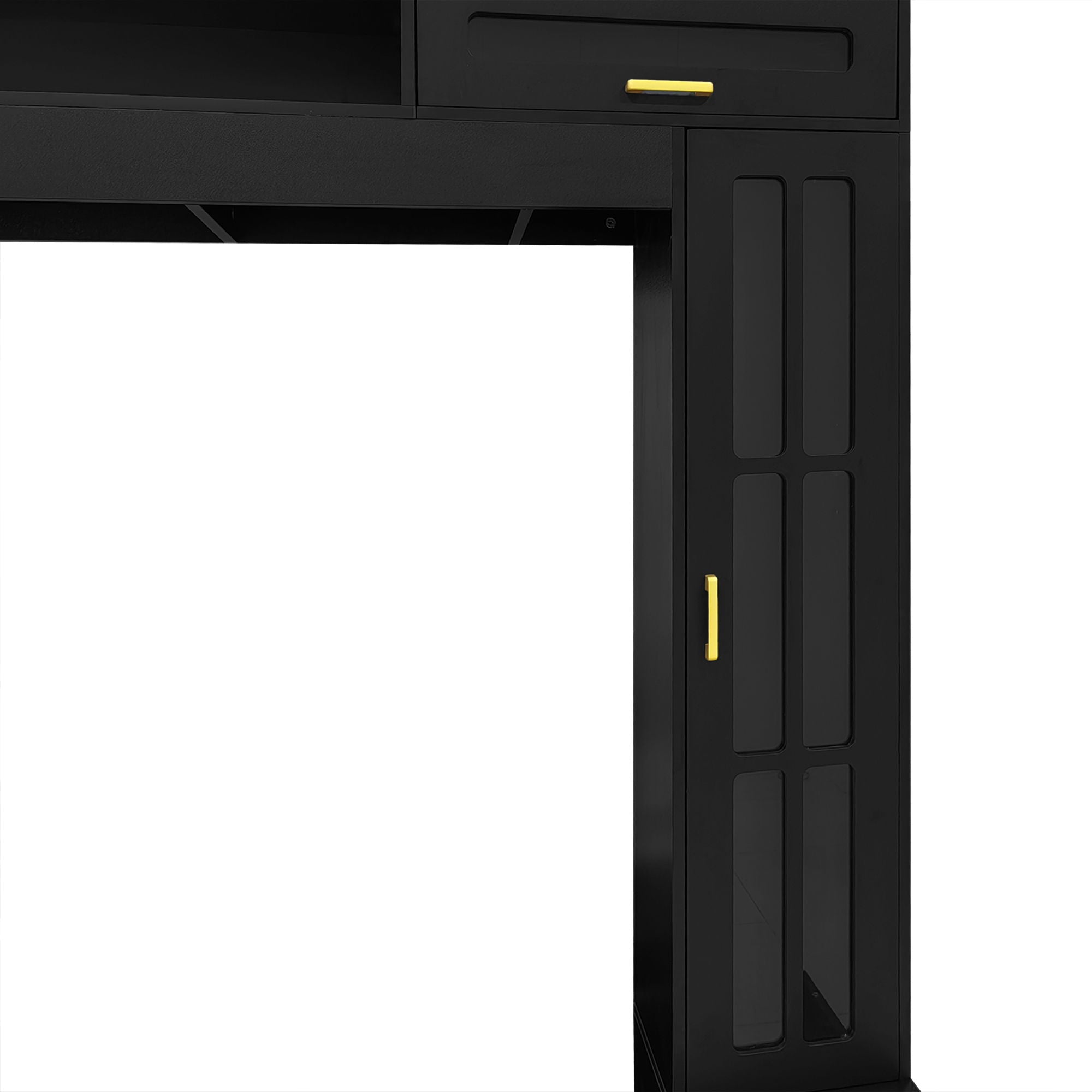 Wall Unit Entertainment Center With Bookshelves For TVs Up To 80" - Black