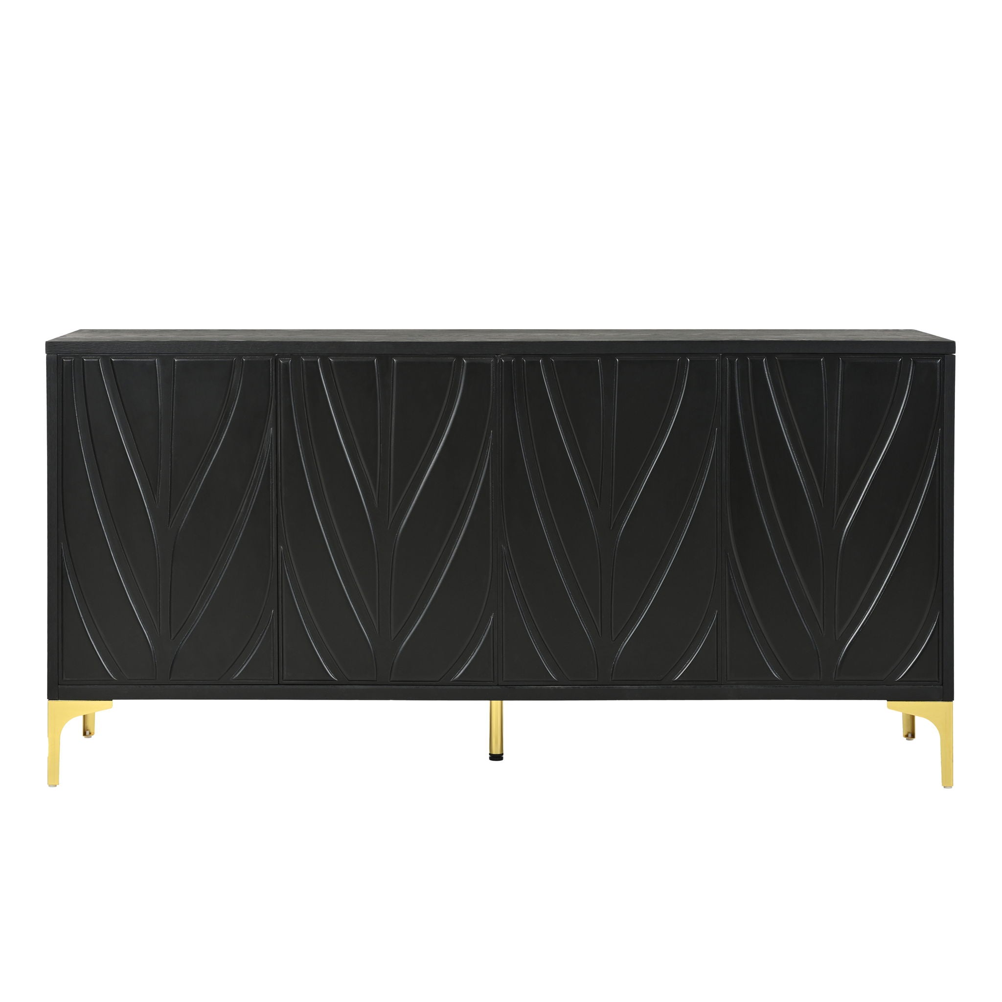 Modern Sideboard Buffet Cabinet With Handleless Press To Open Design With 4 Doors