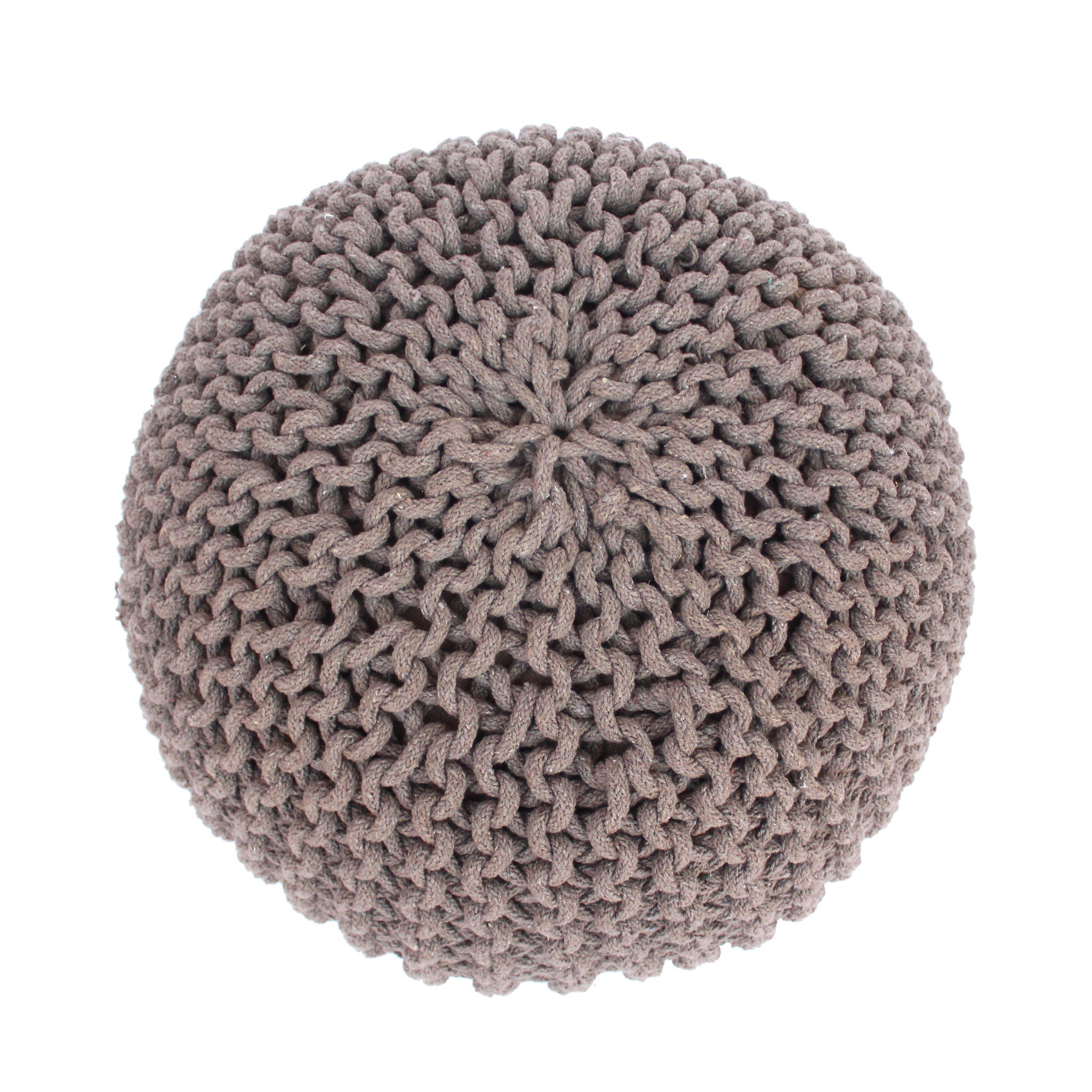 Moro - Knitted Cotton Round Pouf With Pumpkin Shape