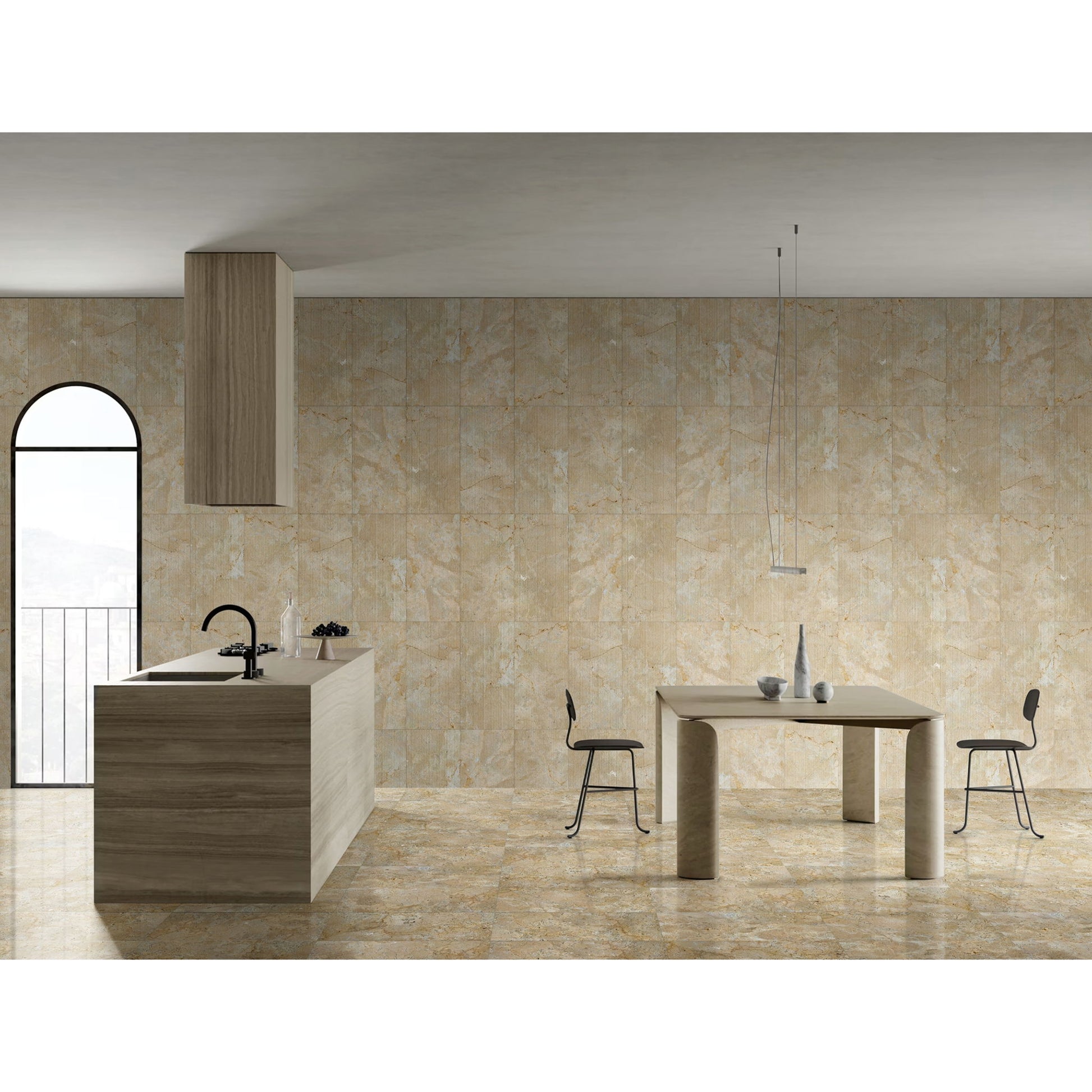 Marble For Floor And Wall Polished Marble Tile Stone (Set of 4) - Beige / Gold - Best Buy Furniture