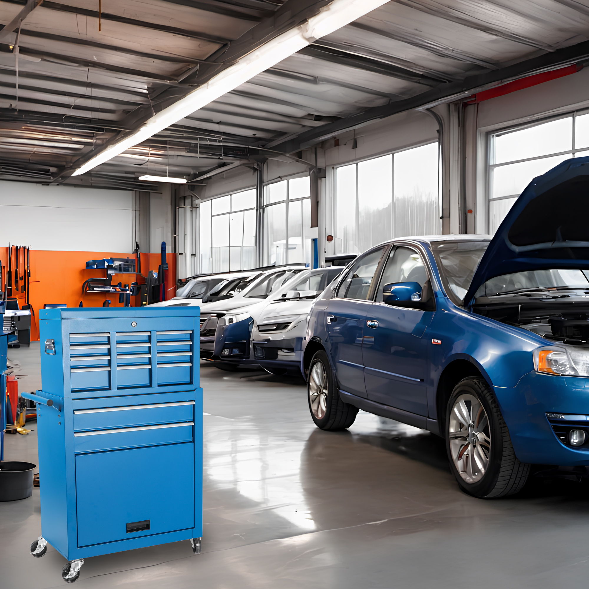8 Drawer Rolling Tool Chest With 2 In 1 Detachable Top Box, Lockable Wheels - Best Buy Furniture