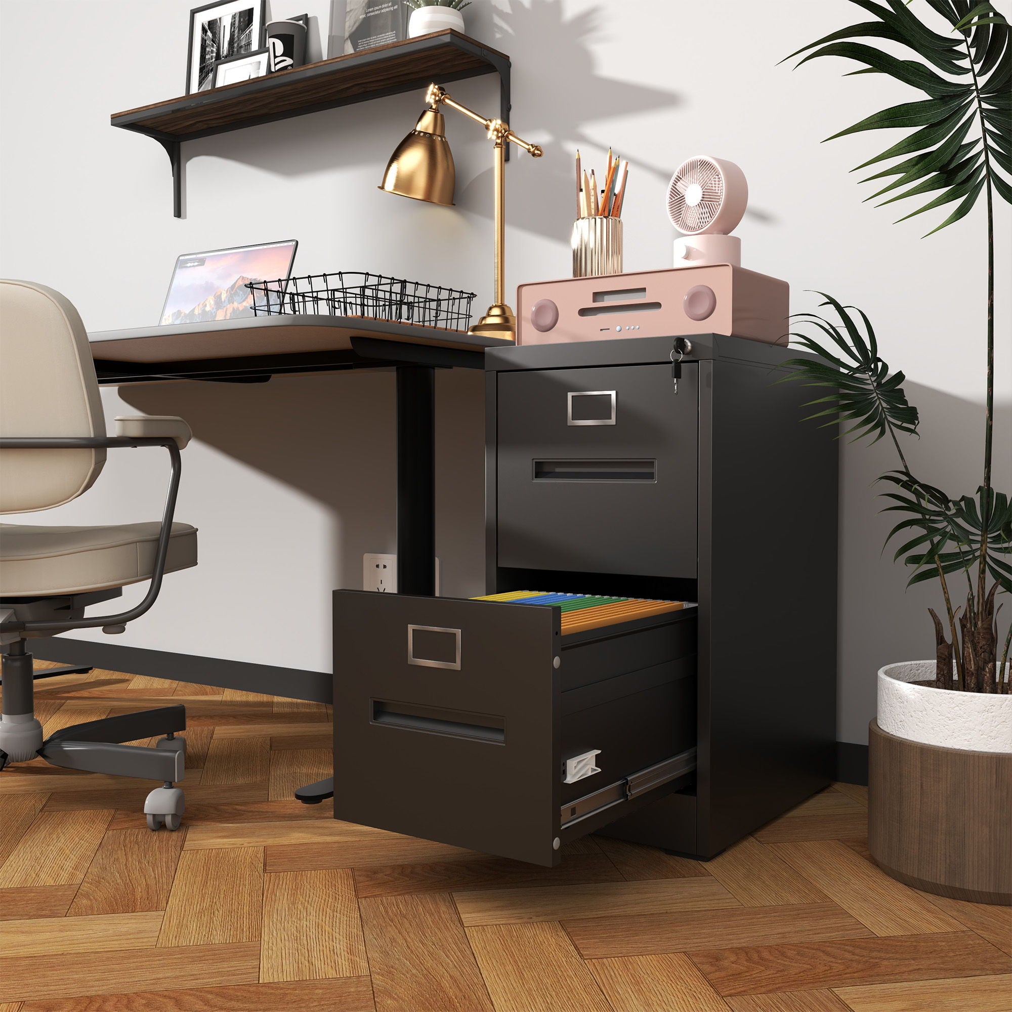Premium Drawer File Cabinet With Lock, Metal Vertical Design, A4 Legal / Letter Size