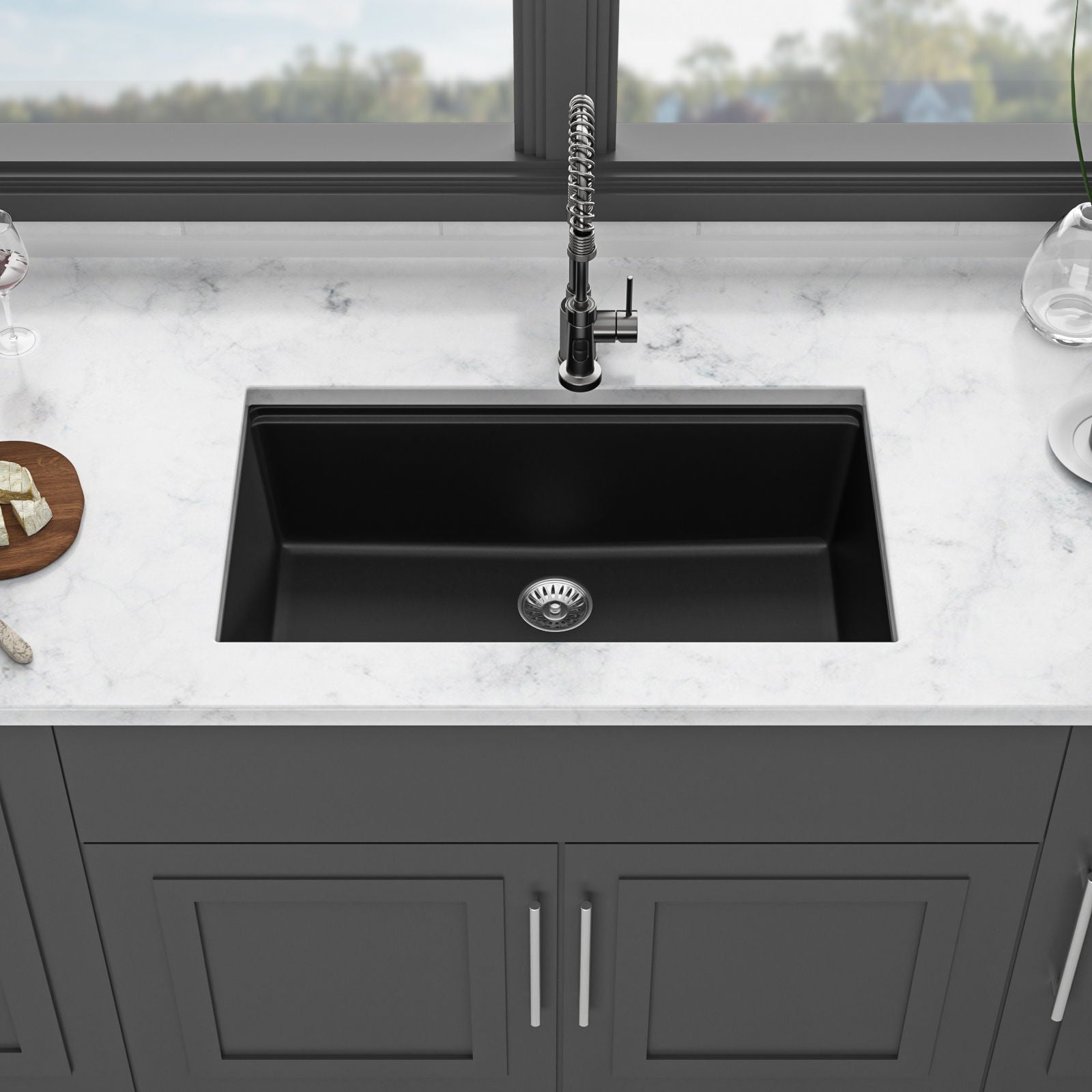 Quartz Kitchen Sink, Granite Composite Workstation Undermount