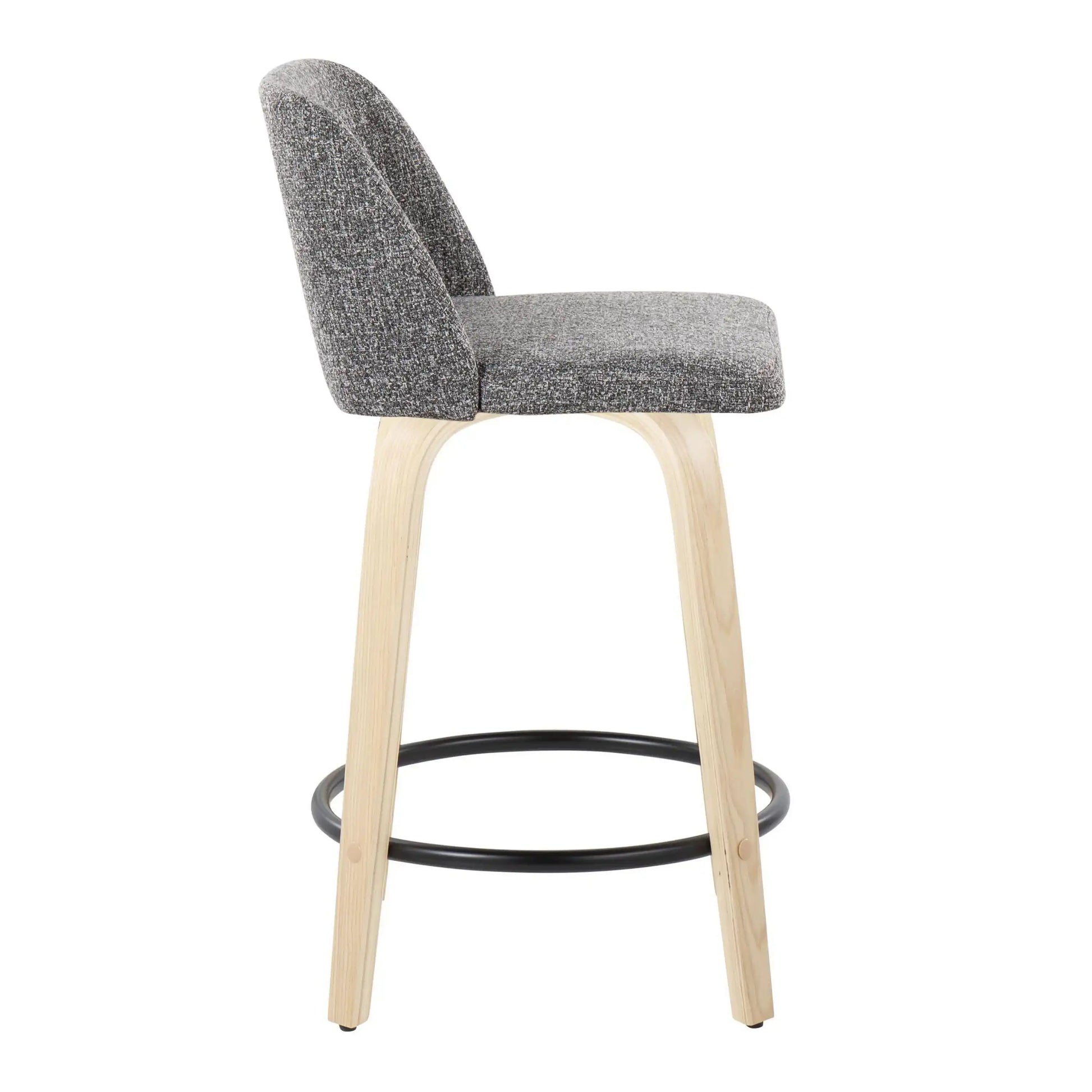 Toriano - Contemporary, Fixed Height Counter Stool With Swivel And Round Footrest (Set of 2) - Best Buy Furniture
