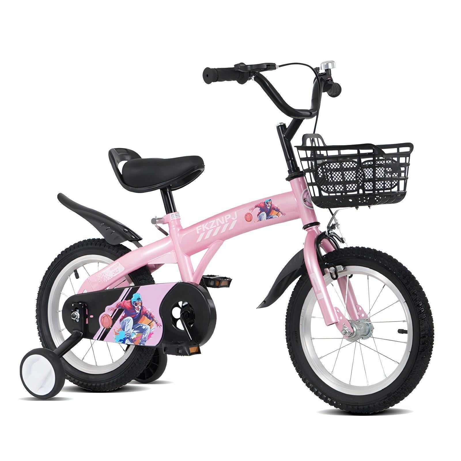Fkznpj - 16" Sporty Kids Bike With Training Wheels And Stand Adjustable Saddle Suitable For Boys And Girls Aged 4 - 8 Years Tall Height 41 - 46" Available In A Variety Of Colors - Best Buy Furniture