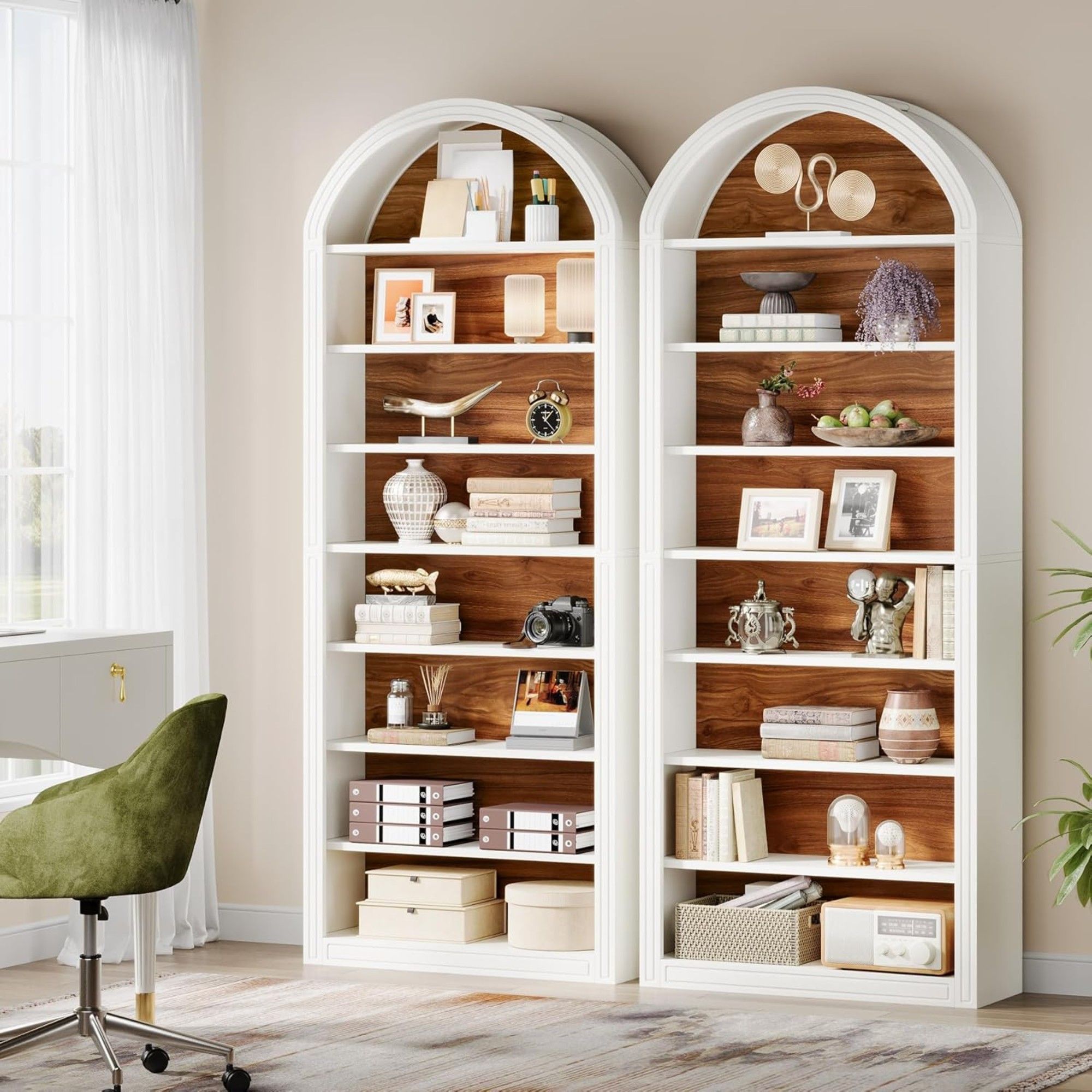 8 Tier Arched Open Display Shelving Unit For Living Room