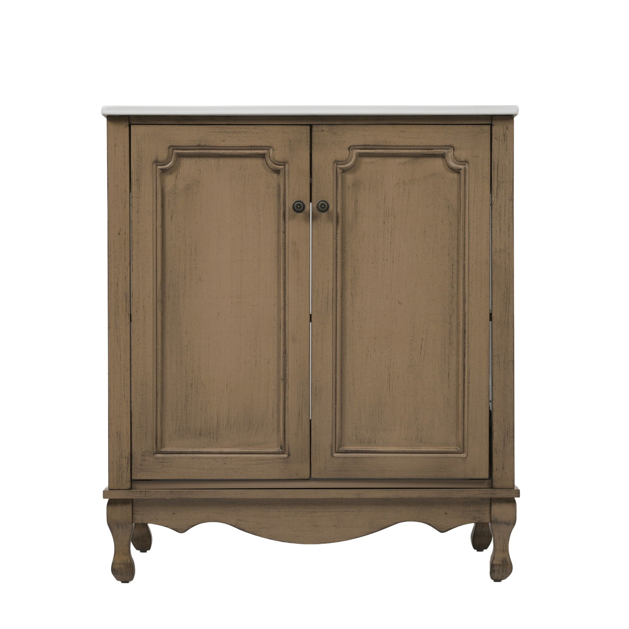 Vintage Double Sink Bathroom Vanity Set With Ceramic Sinks