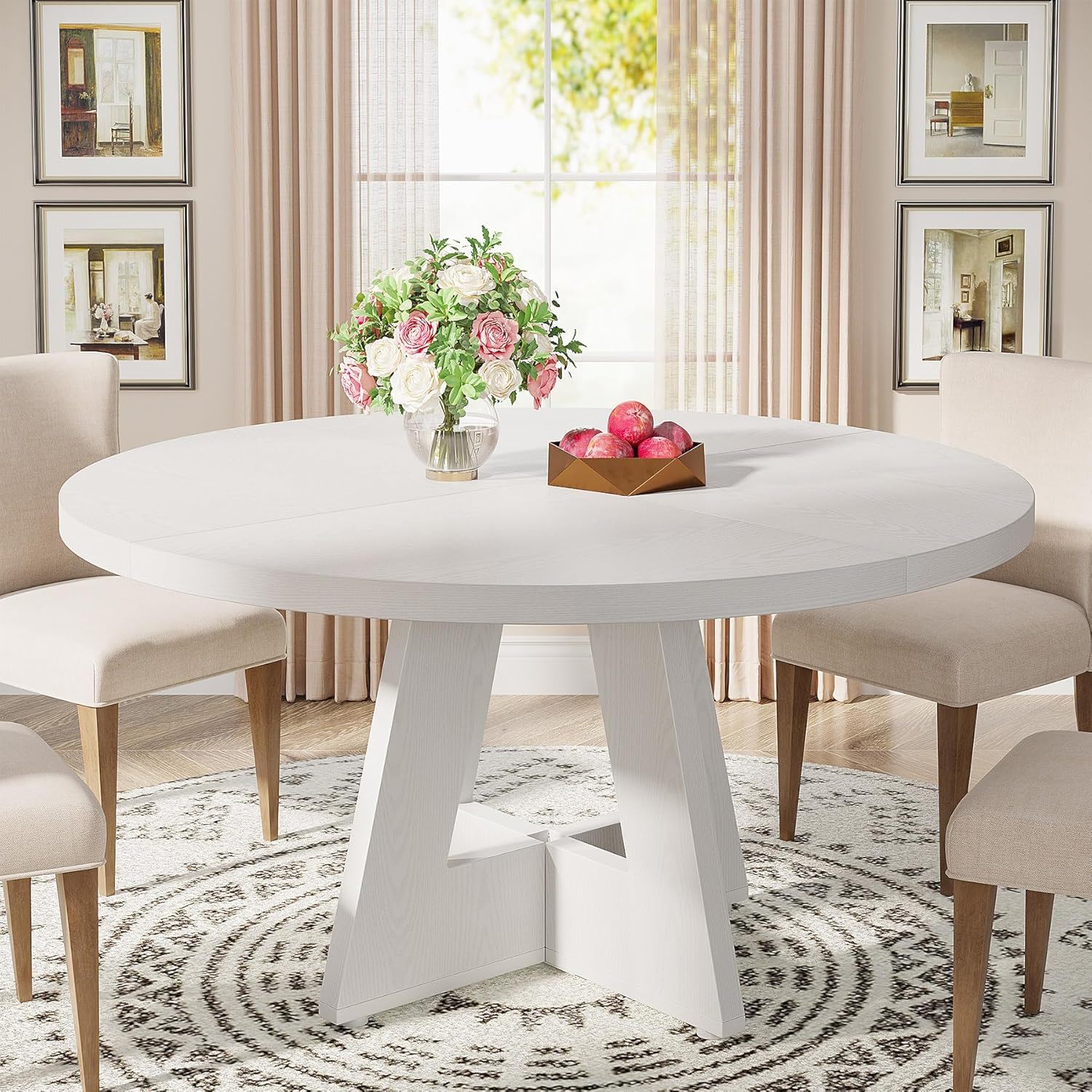 Round Dining Cross Base Kitchen Table