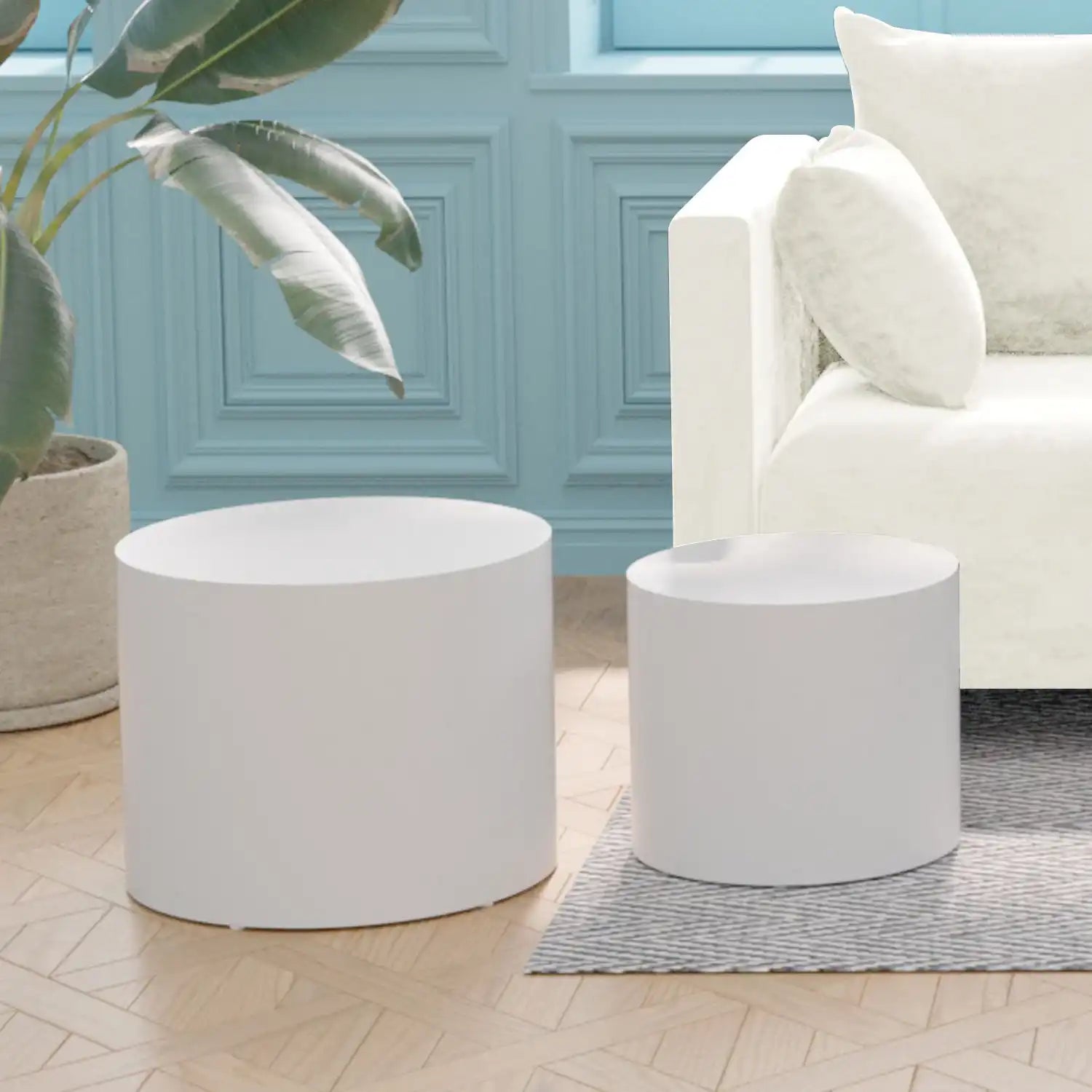 Kairo Modern Nesting Side Tables (Set of 2) White - Best Buy Furniture