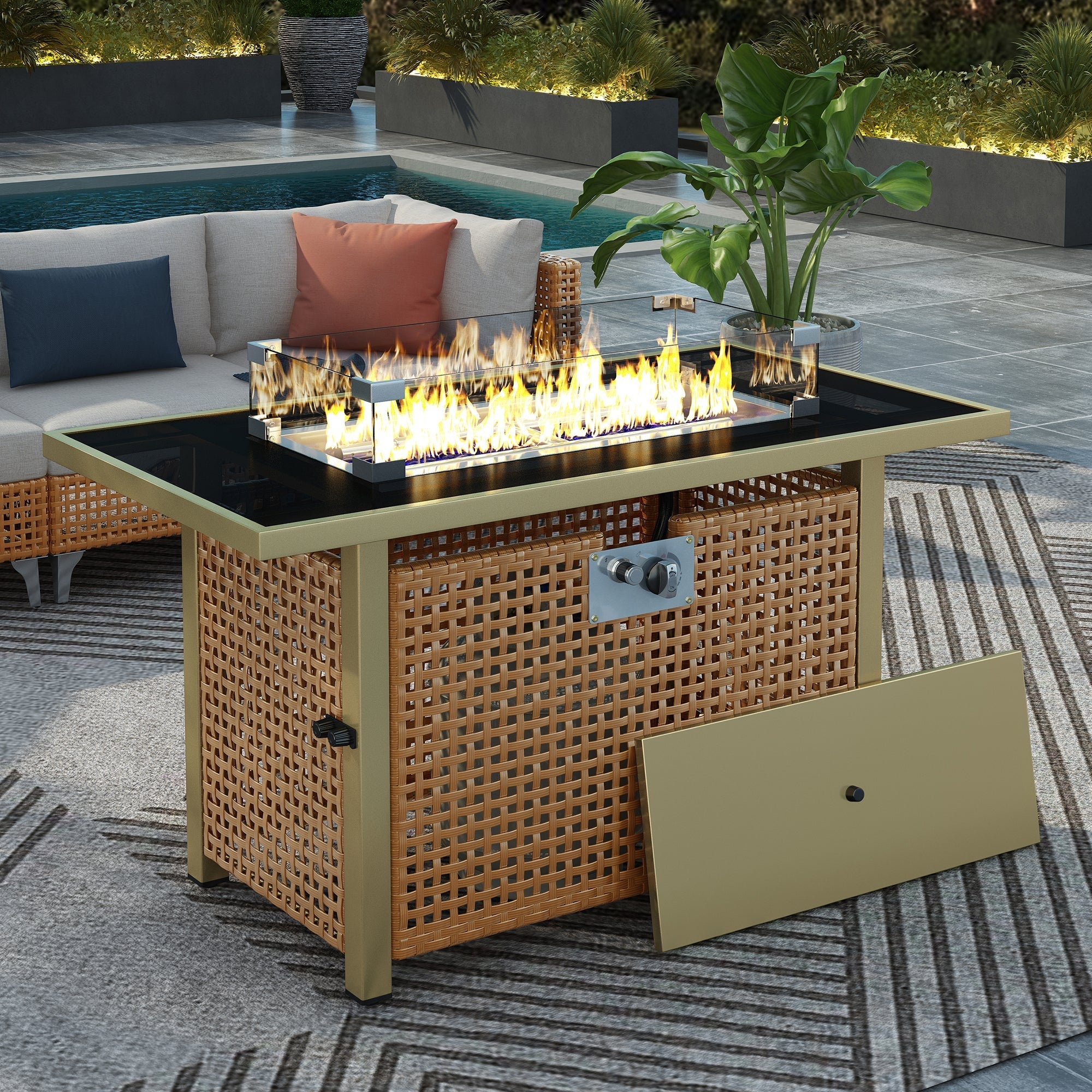 K&K 43' Propane Gas Fire Pit Table