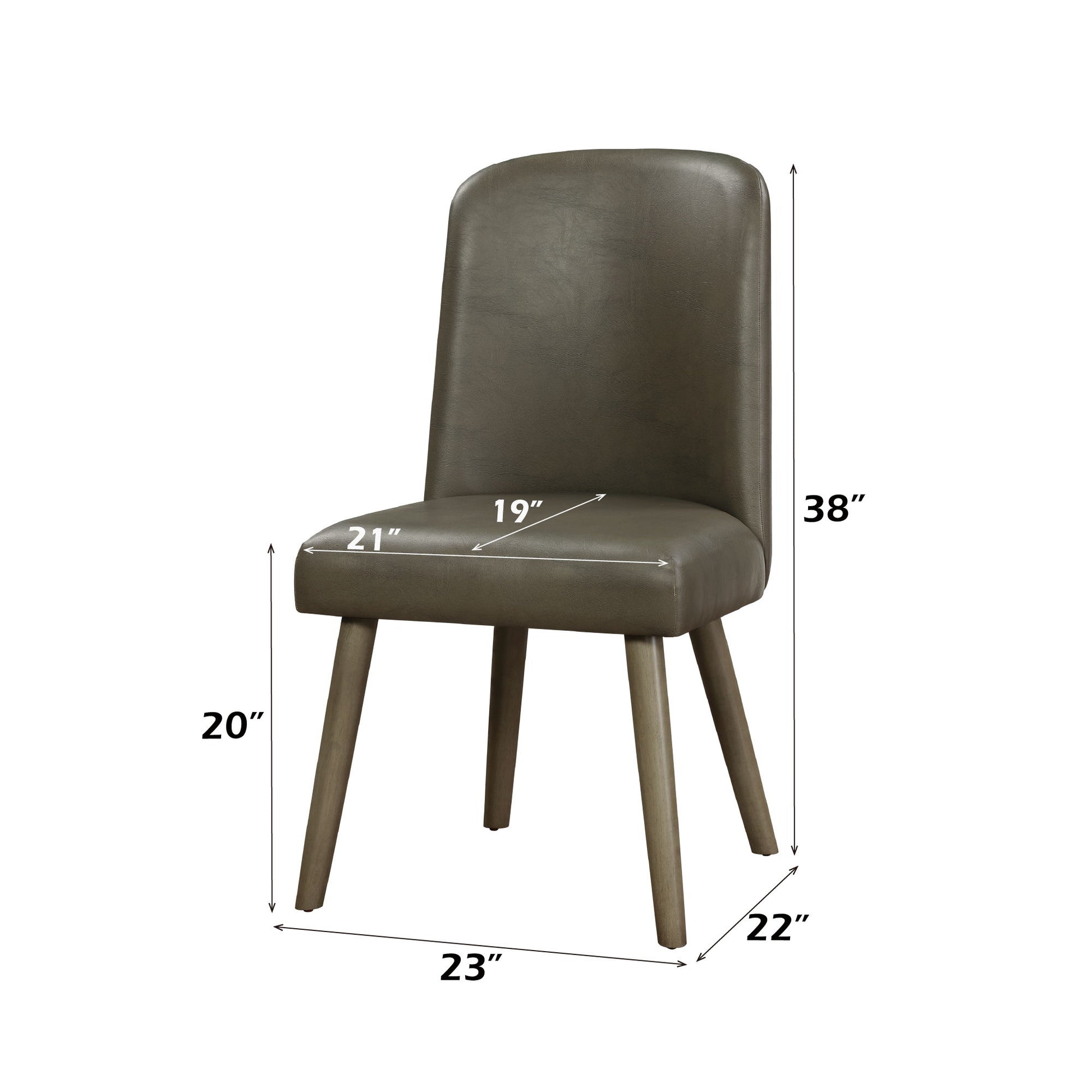 Waylon - Synthetic Leather Side Chair (Set of 2) - Gray / Oak - Best Buy Furniture