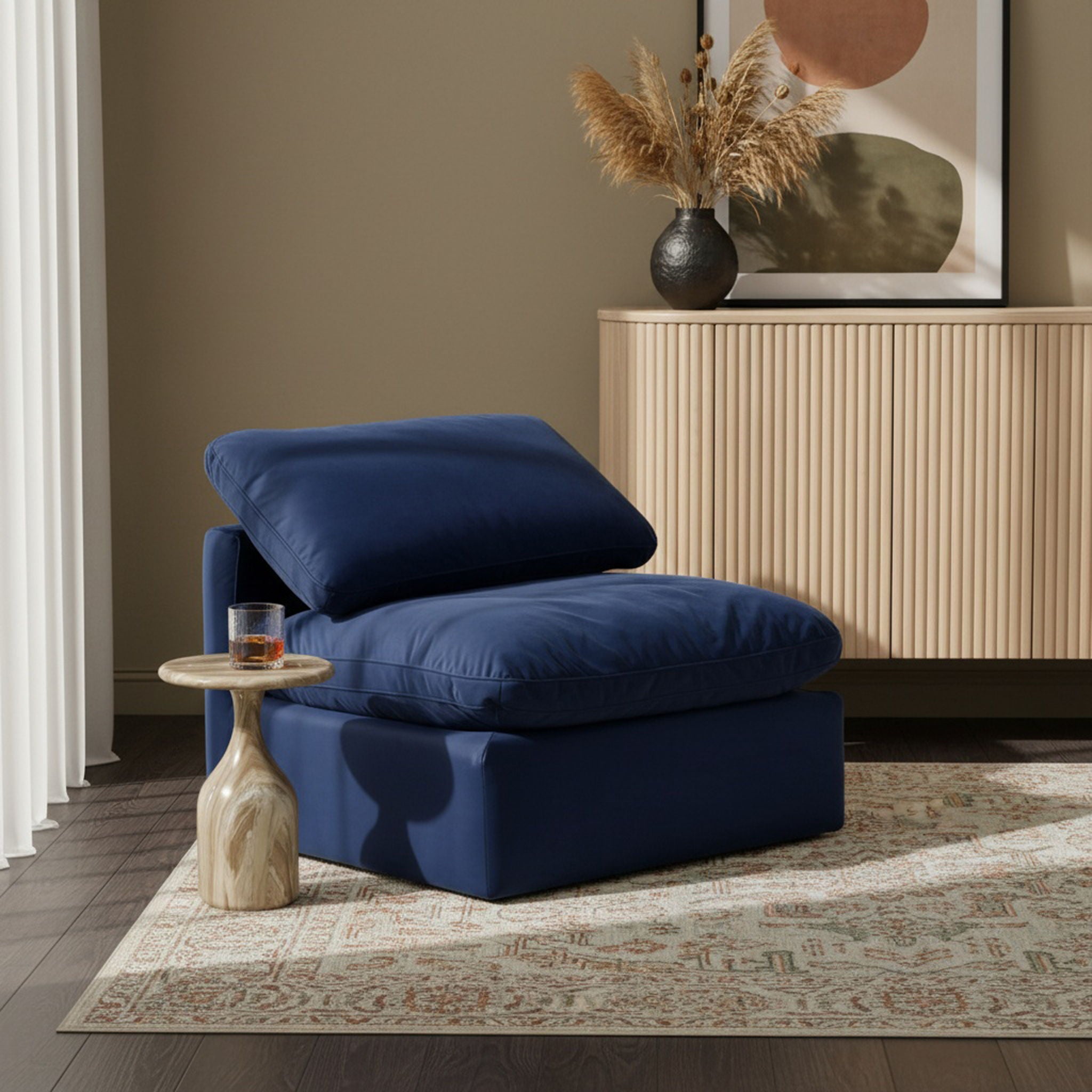 Indulge - Velvet Armless Chair