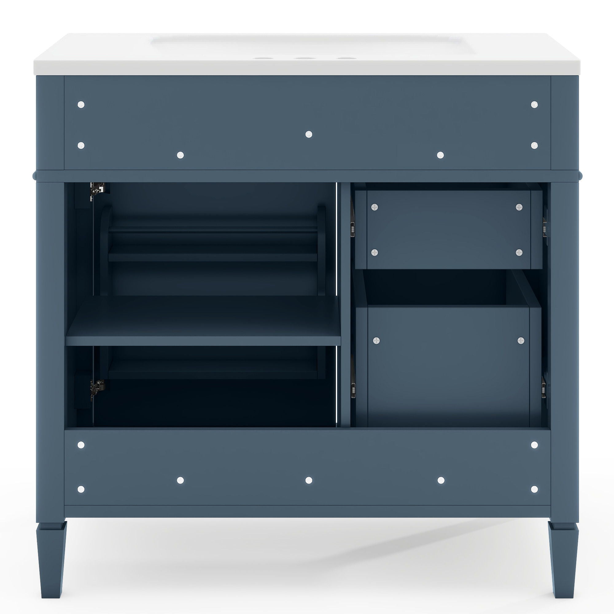 Bathroom Vanity With Top Sink, Storage Cabinet With 2 Drawers And Tip Out Drawer