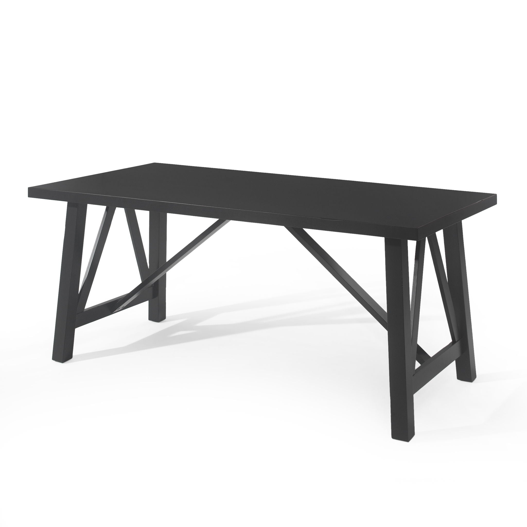 Farmhouse Style Dining Table With Wood Like Top
