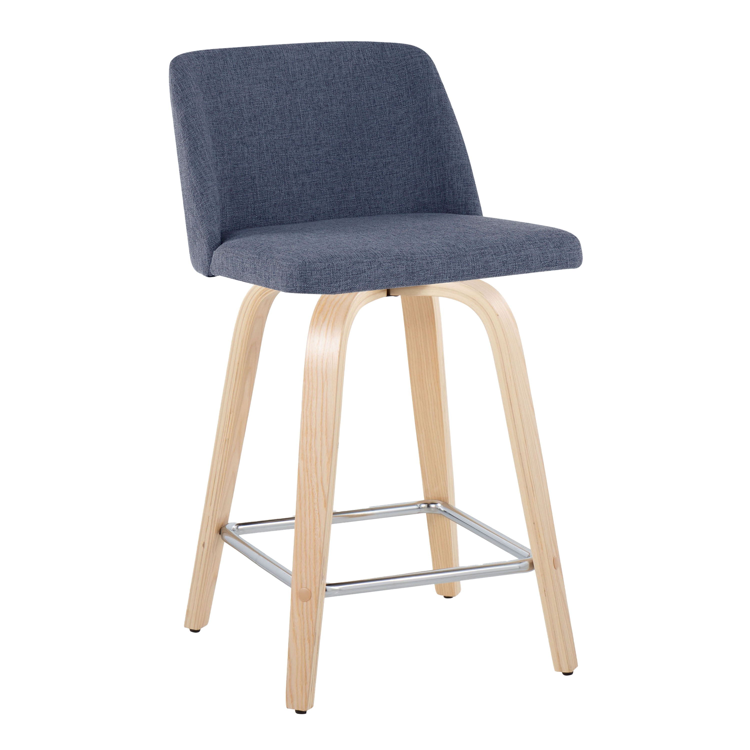Toriano - Contemporary Fixed Height Counter Stool With Swivel With Square Footrest (Set of 2) - Best Buy Furniture