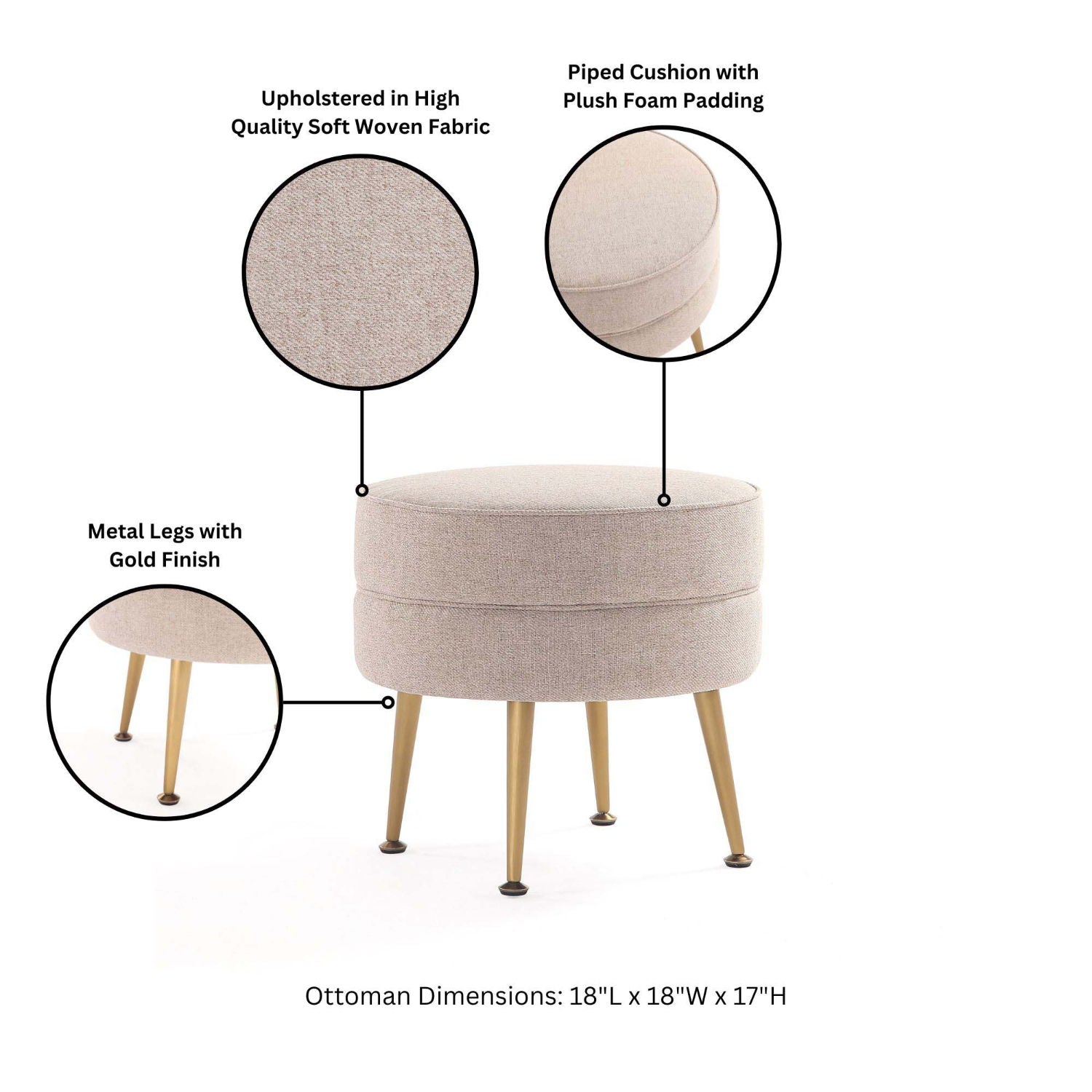 Bailey - Upholstered Accent Ottoman