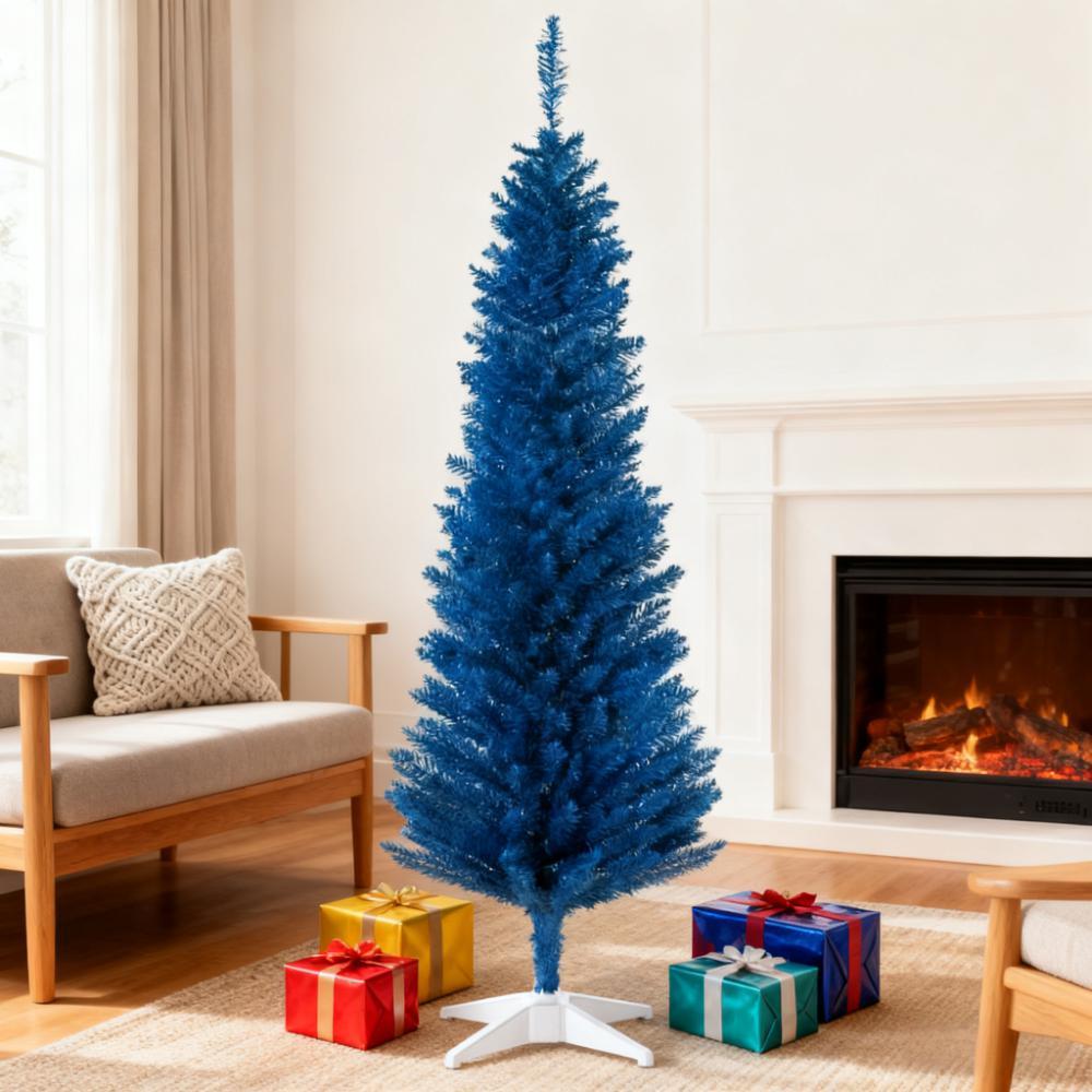 Eye-Catching Pencil Christmas Tree, Artificial Xmas Tree with Sturdy Stand for Festive Home Decor