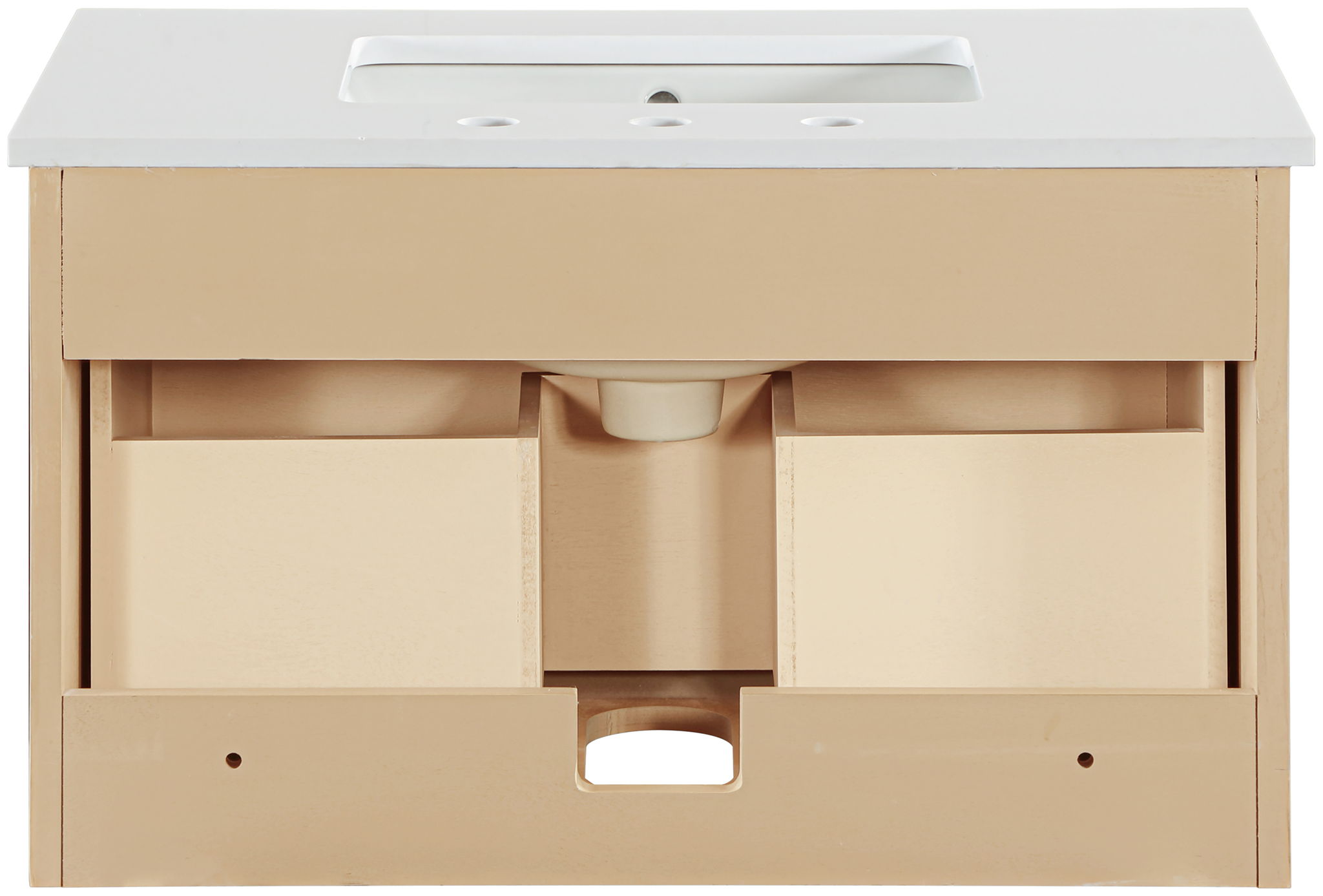 Leonardo - Engineered Stone And Solid Wood 24" Wall Mounted Bathroom Vanity