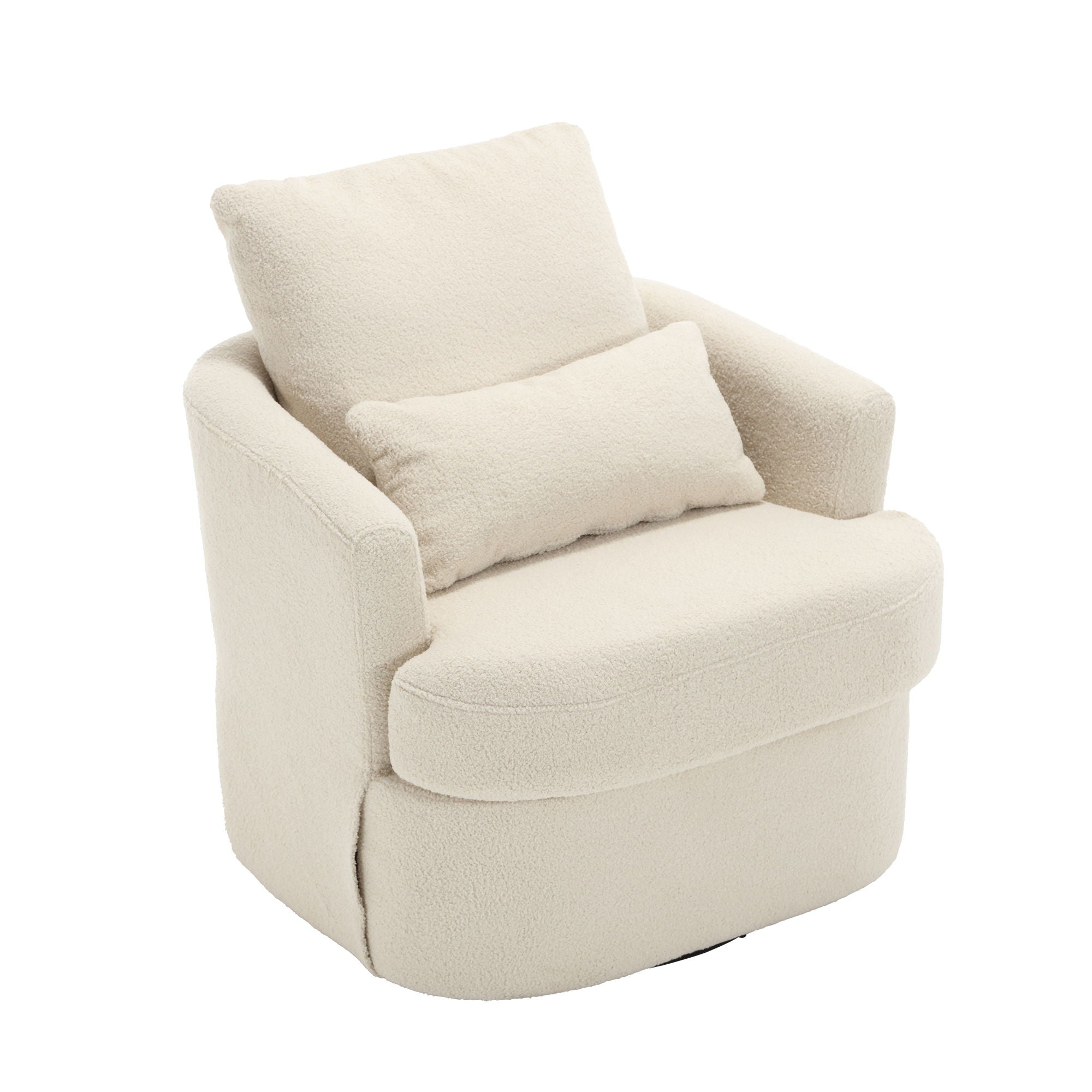 Modern Barrel Comfy Round Accent Sofa Chair, 360 Degree Swivel