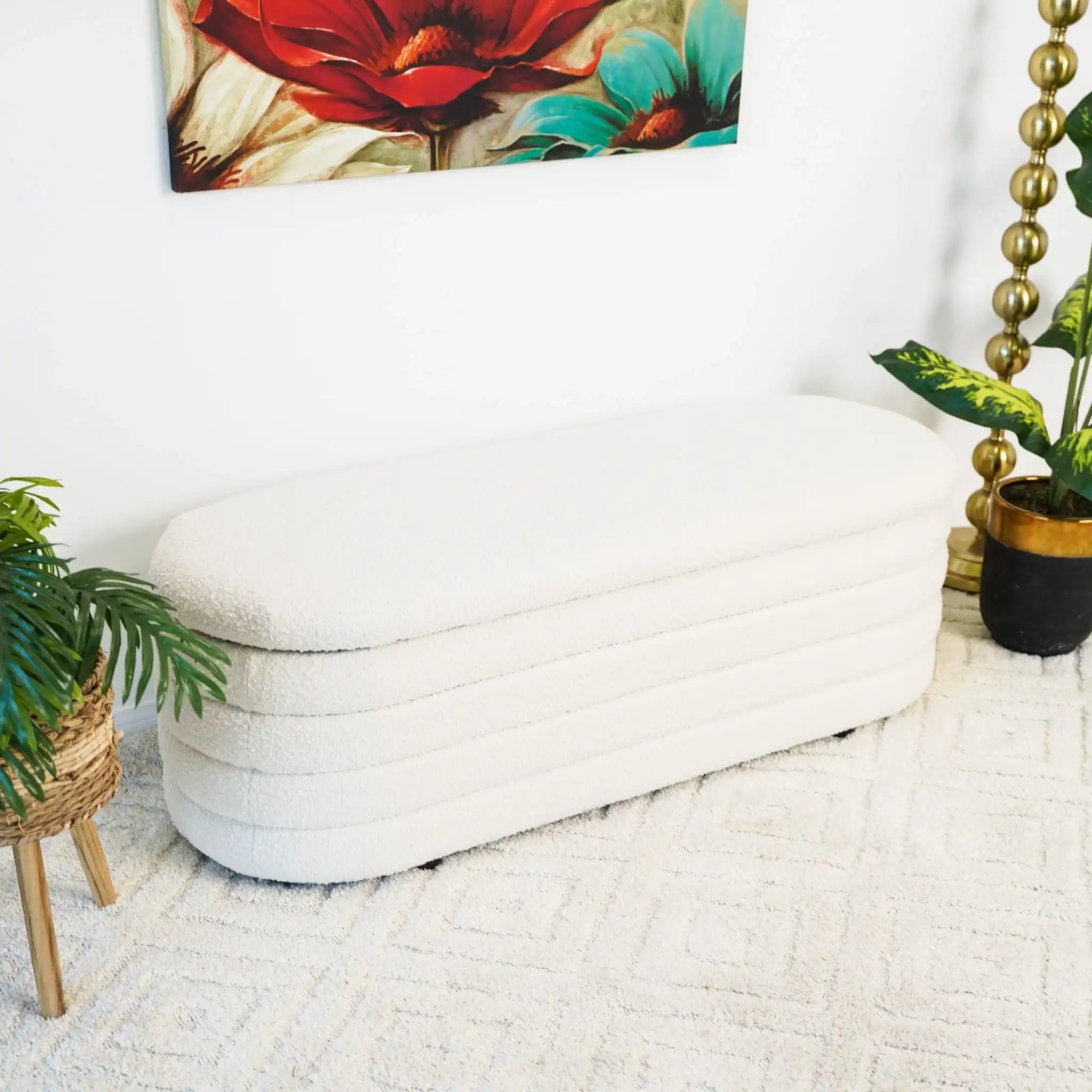 Cabana - Bench With Storage - Ivory