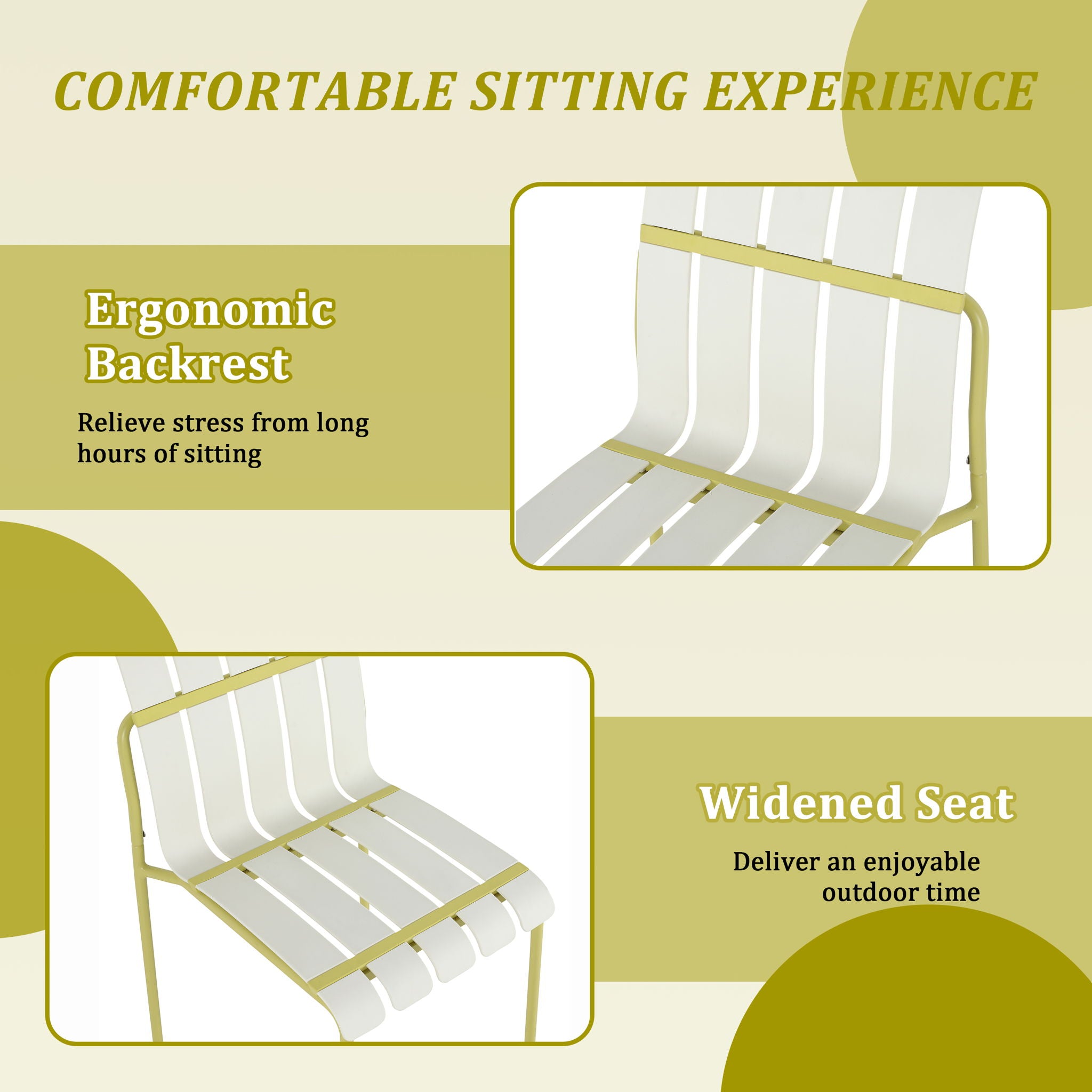 4 Piece Set Of Modern Color Block Designed Single Chairs With Long Table