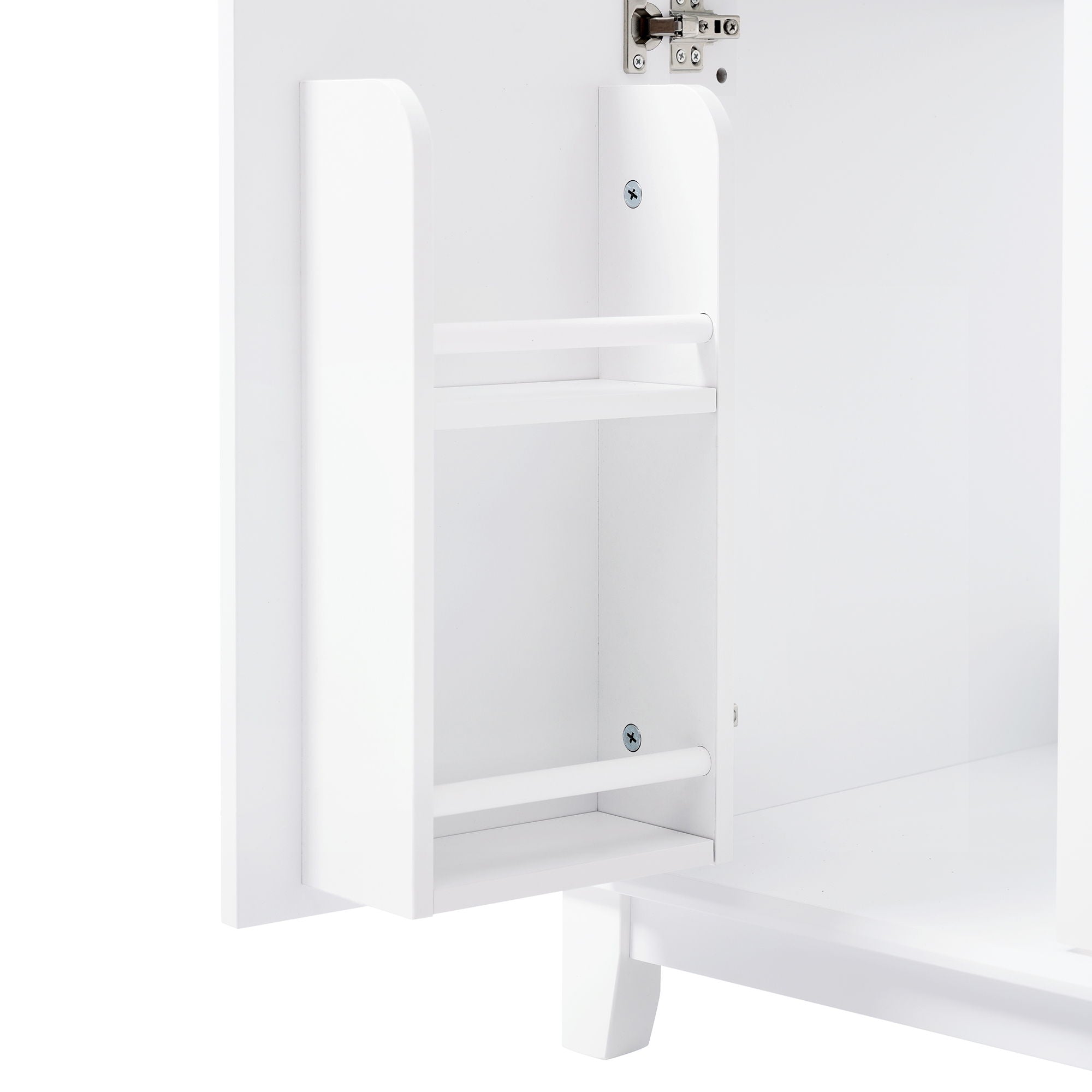 Bathroom Vanity With Double Sinks, 3 Drawers & 4 Doors, Soft Close, All Open Back Design - White