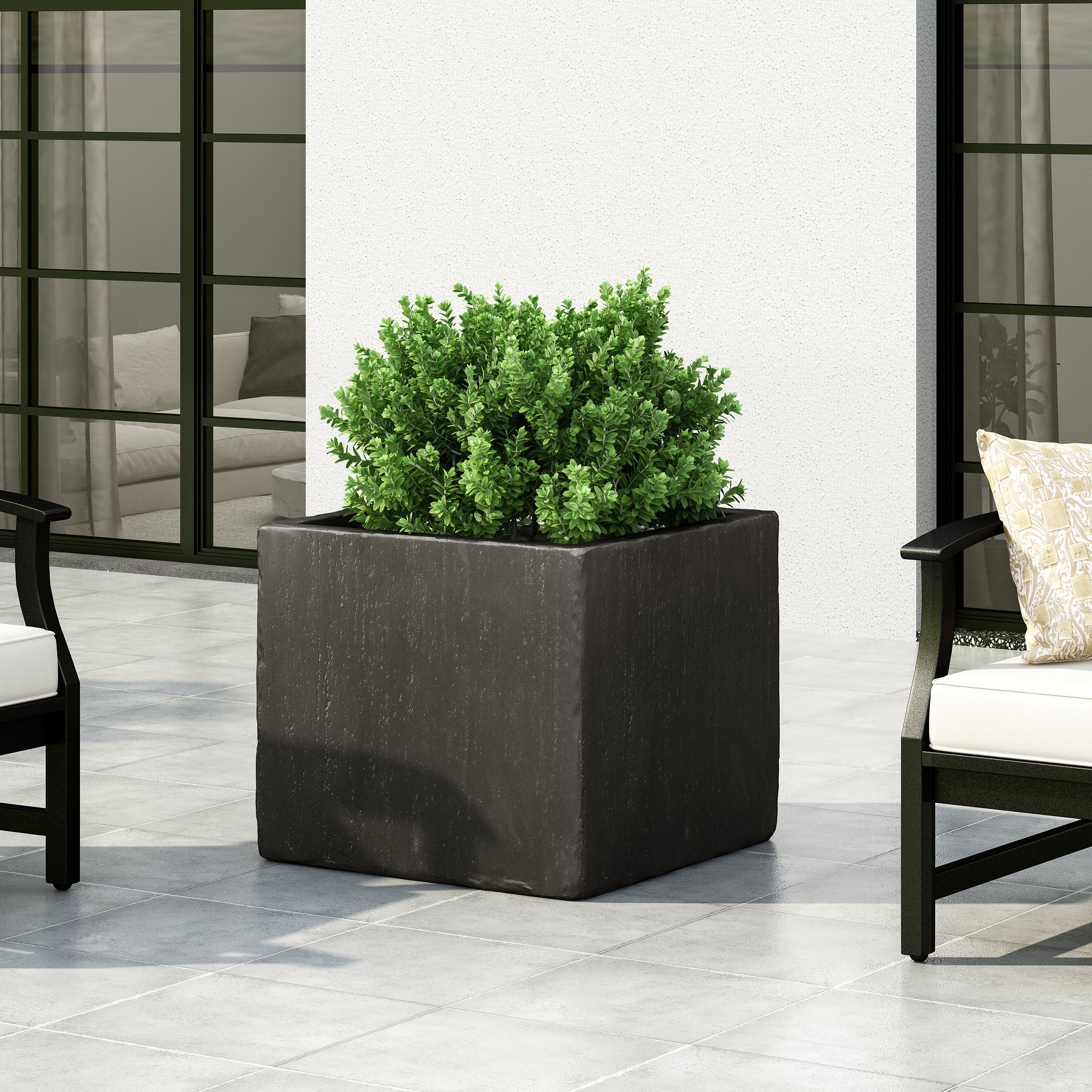21.5' L Outdoor Magnesium Oxide Planter in Black