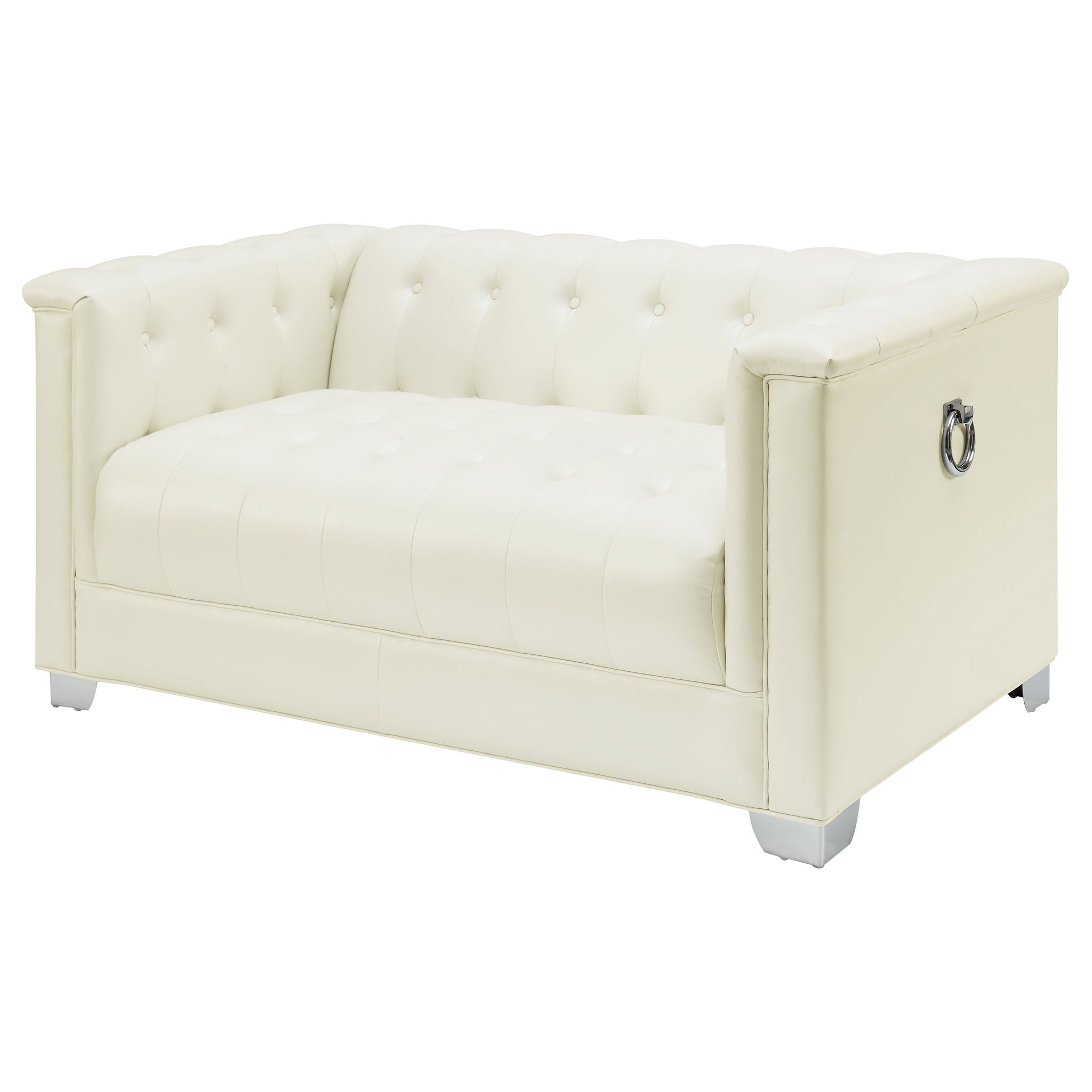 Earline - Upholstered Track Arm Loveseat - White