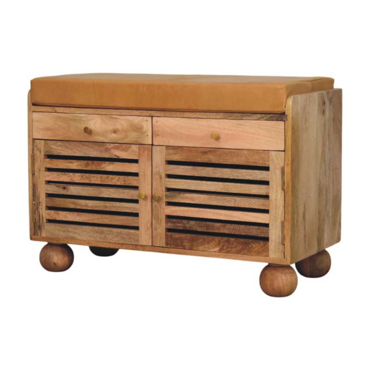 Shutter Shoe Rack With 2 Drawers - Beige - Best Buy Furniture