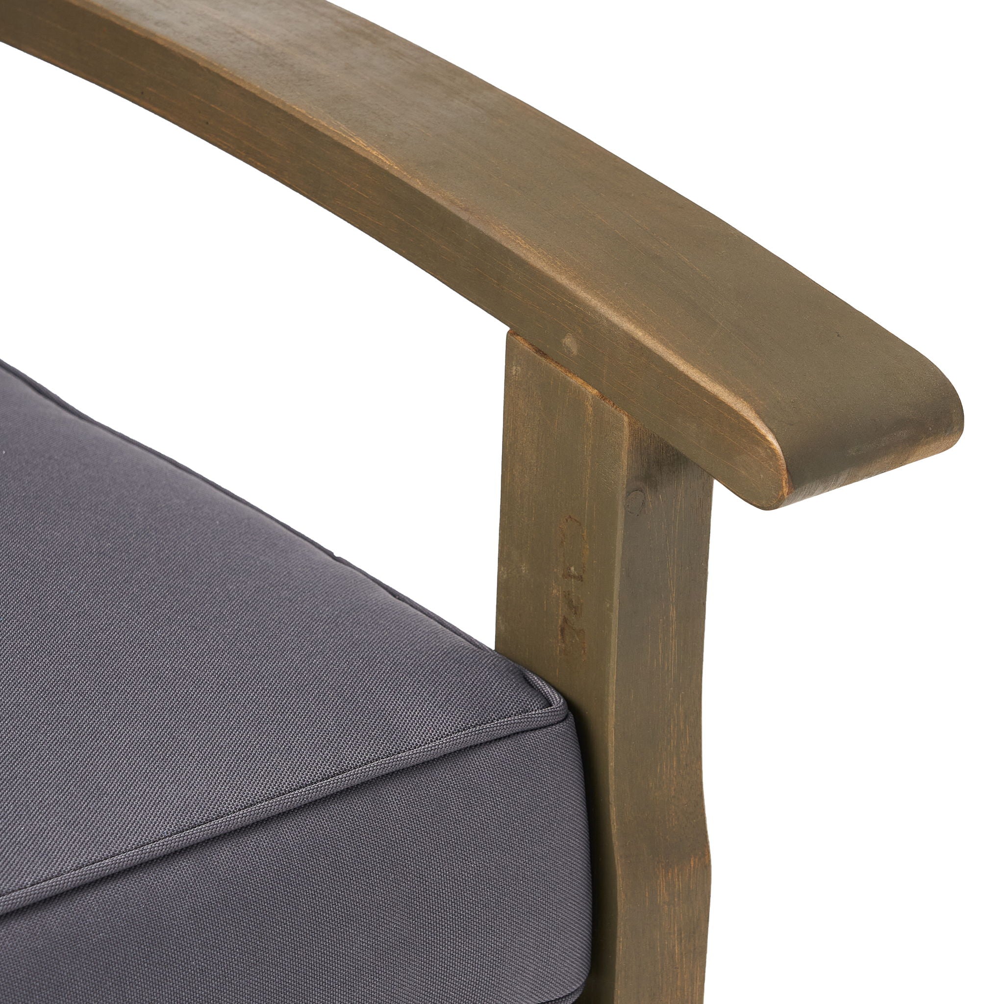 Peyton Club Chair Outdoor Seating Dark Gray Acacia Wood 32.25 X 28.00 X 31.25"