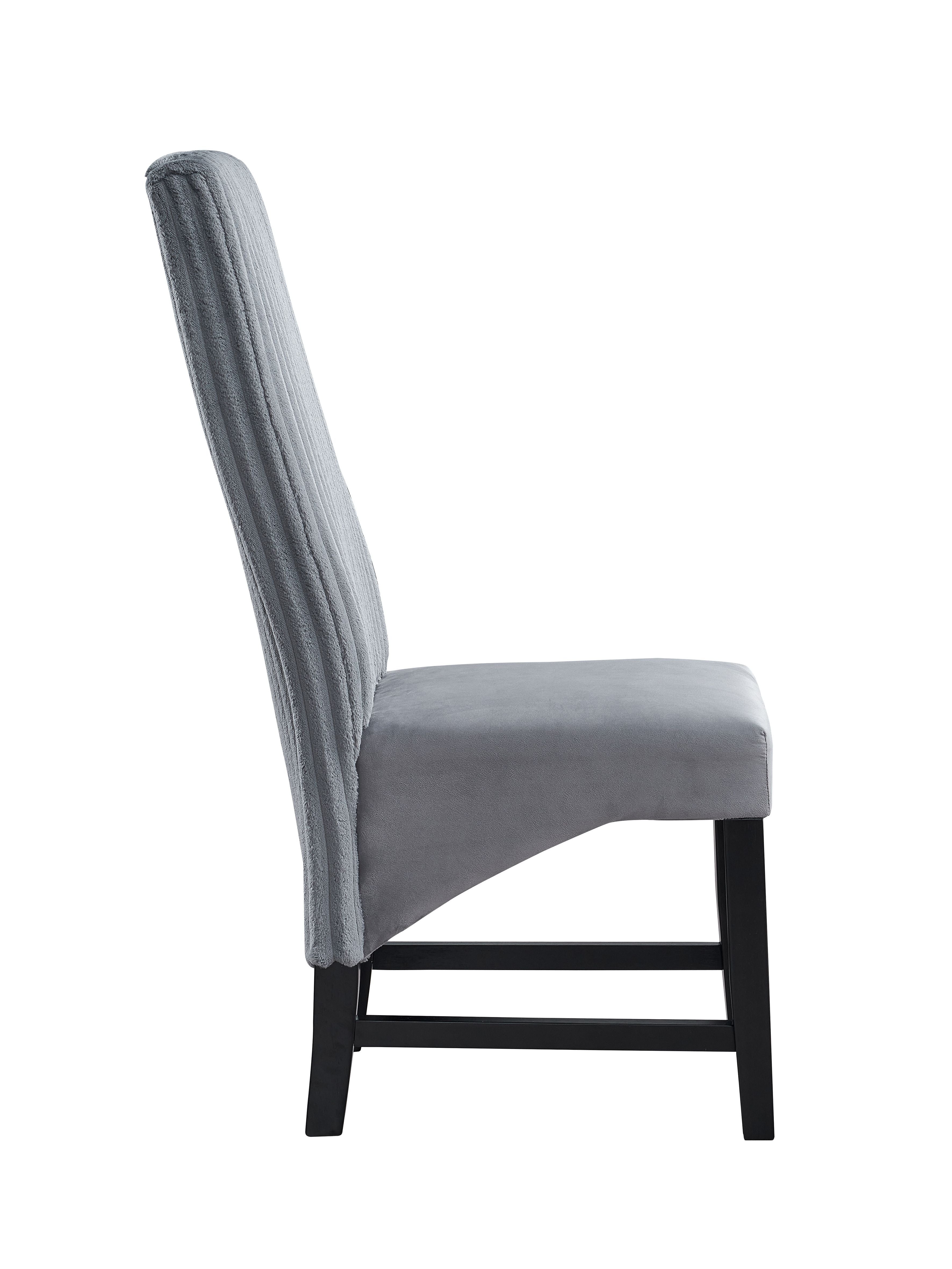 Kini - Corduroy Side Chair (Set of 2) - Black / Gray - Best Buy Furniture