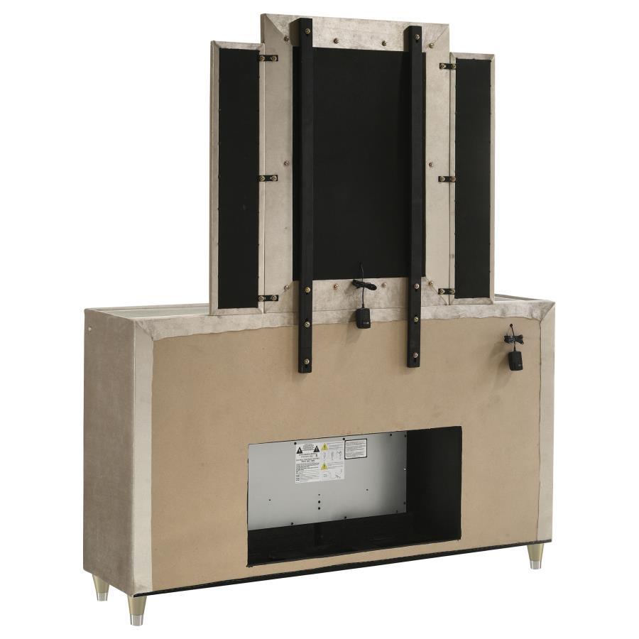 Lorient - 8-Drawer LED Bedroom Flame Box Dresser