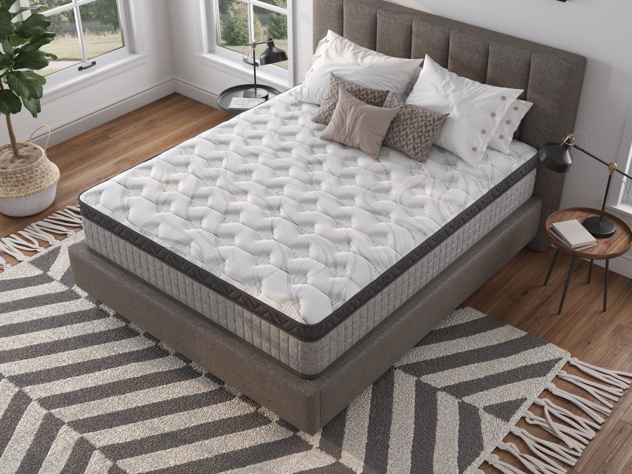10" innerspring hybrid and cooling gel memory foam mattress - medium to firm support - Tuesday Morning - Mattresses