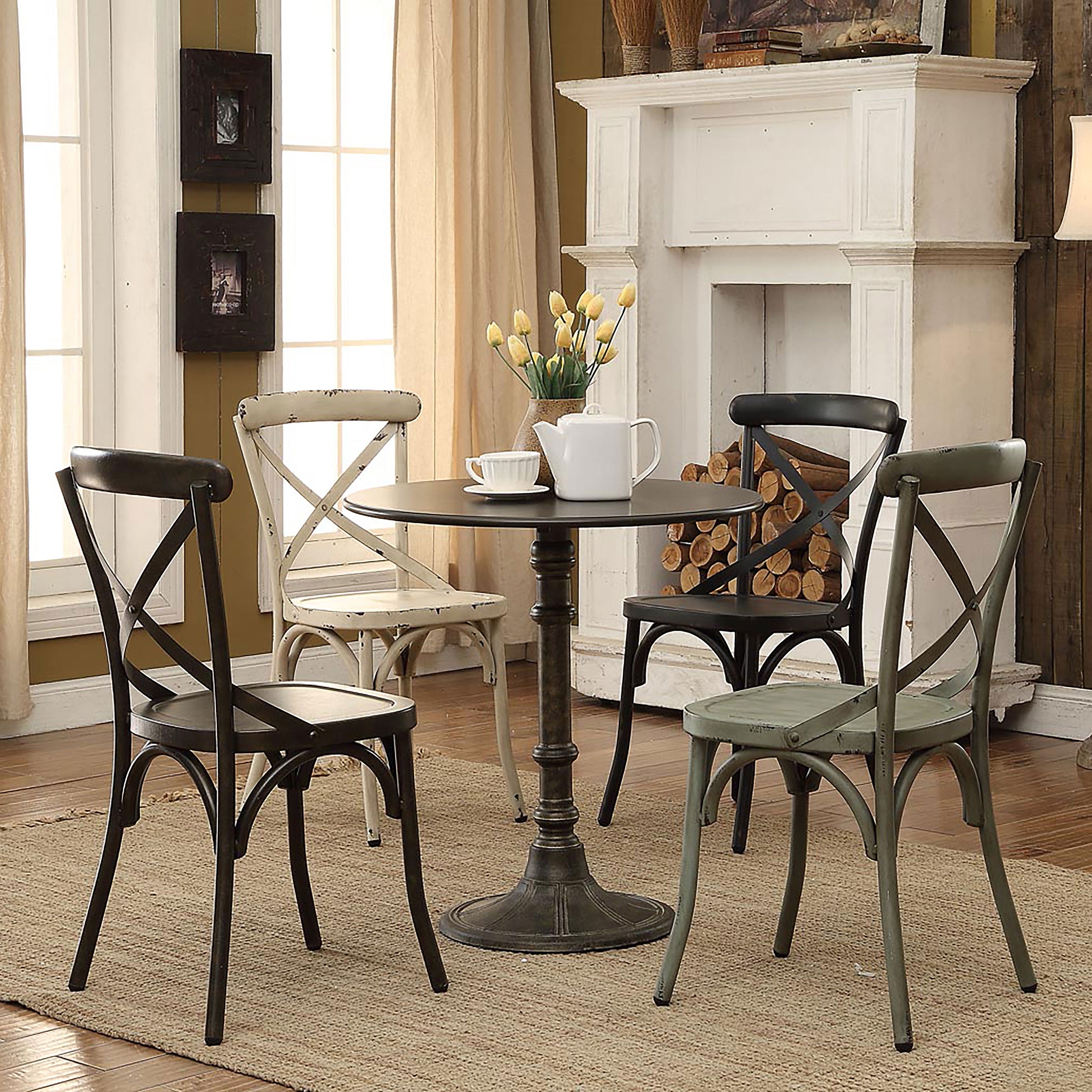 Oswego Round 30-inch Bistro Dining Table Bronze-CoasterEveryday