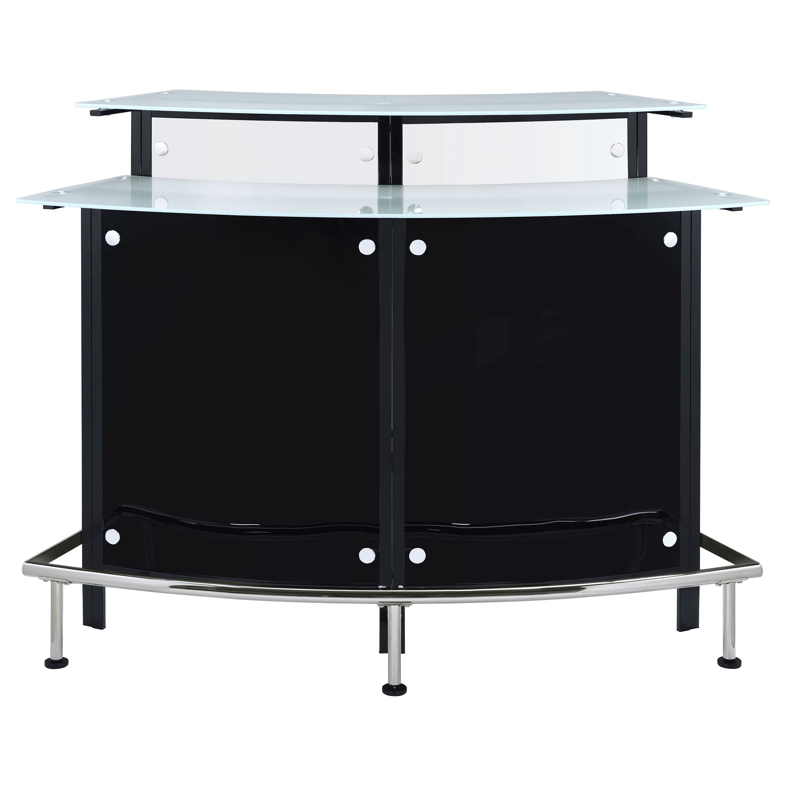 Keystone Curved Glass Top Home Bar Wine Cabinet Black-CoasterEssence