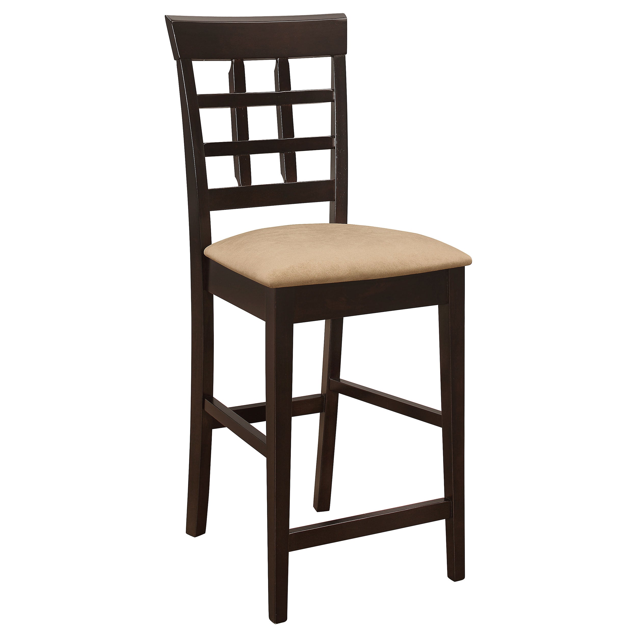 Gabriel Lattice Back Counter Chair Cappuccino (Set of 2)-CoasterEveryday