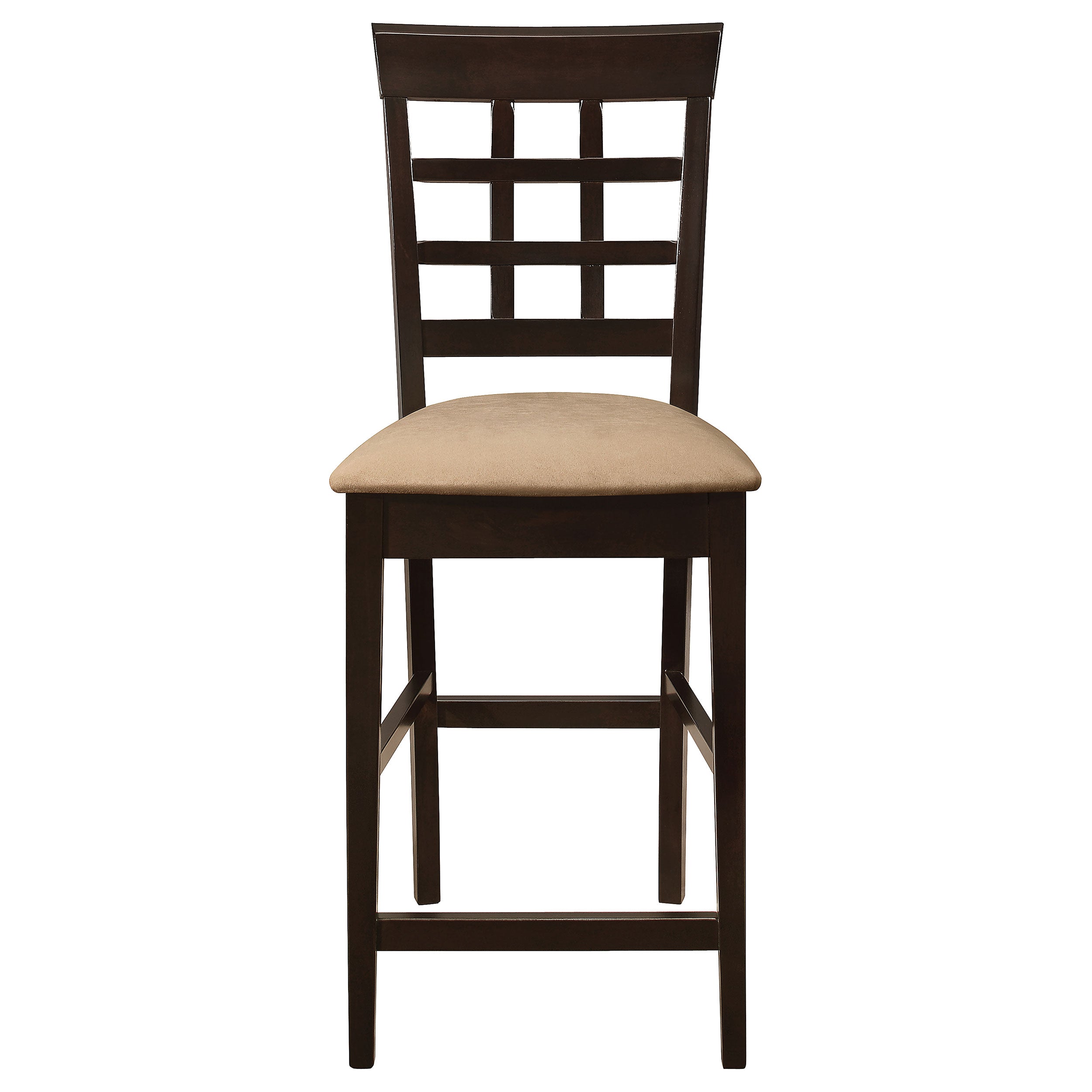 Gabriel Lattice Back Counter Chair Cappuccino (Set of 2)-CoasterEveryday