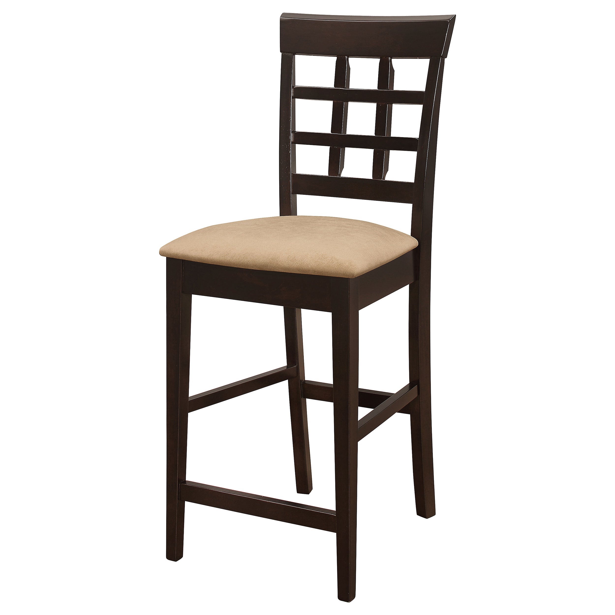 Gabriel Lattice Back Counter Chair Cappuccino (Set of 2)-CoasterEveryday