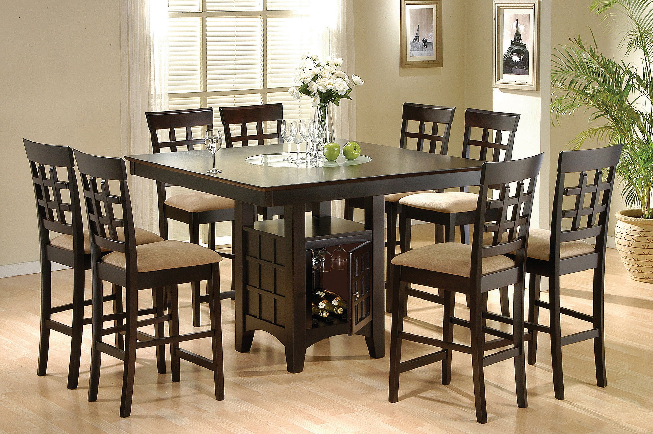 Gabriel Lattice Back Counter Chair Cappuccino (Set of 2)-CoasterEveryday