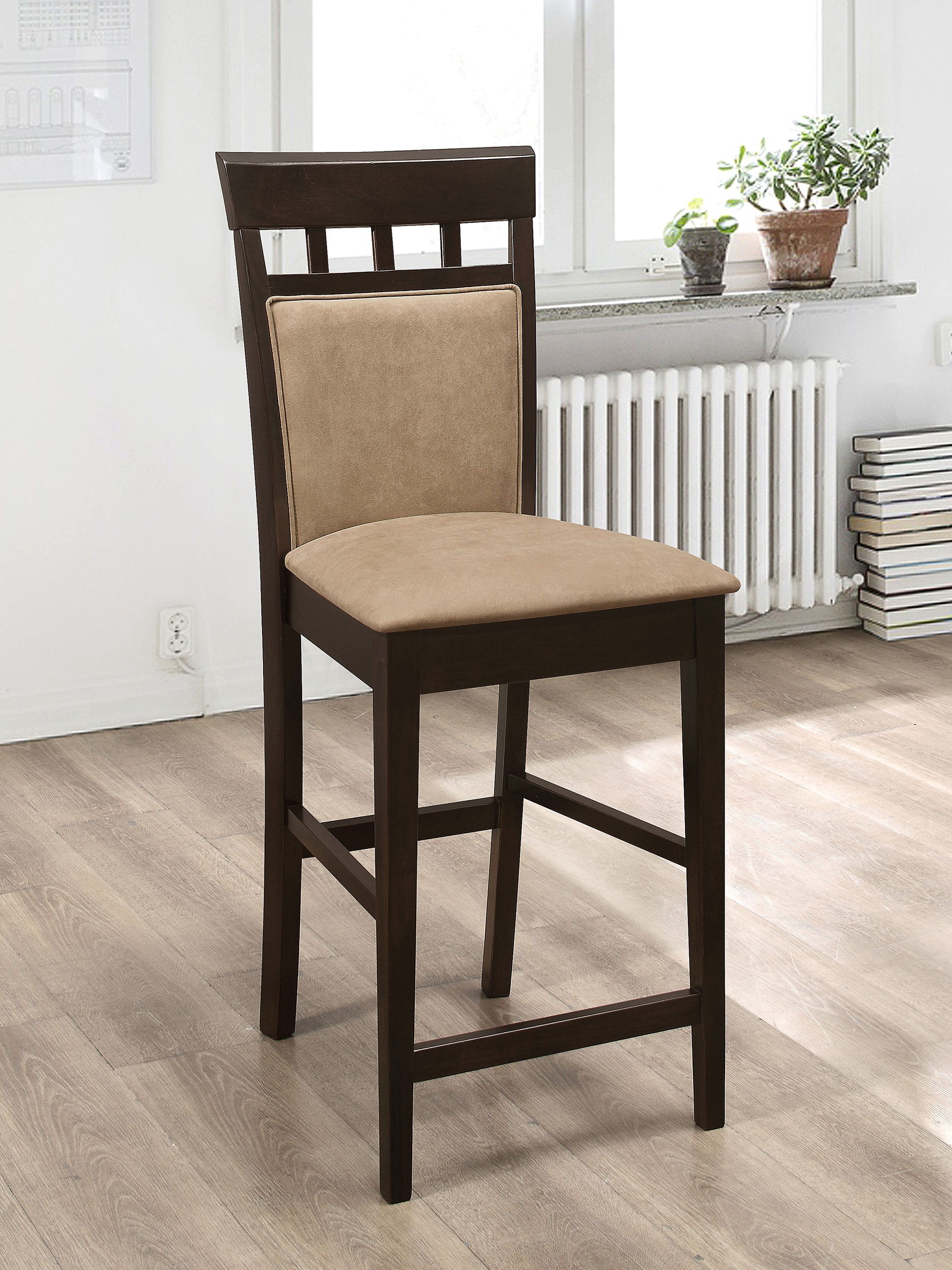 Gabriel Closed Back Counter Chair Cappuccino (Set of 2)-CoasterEveryday