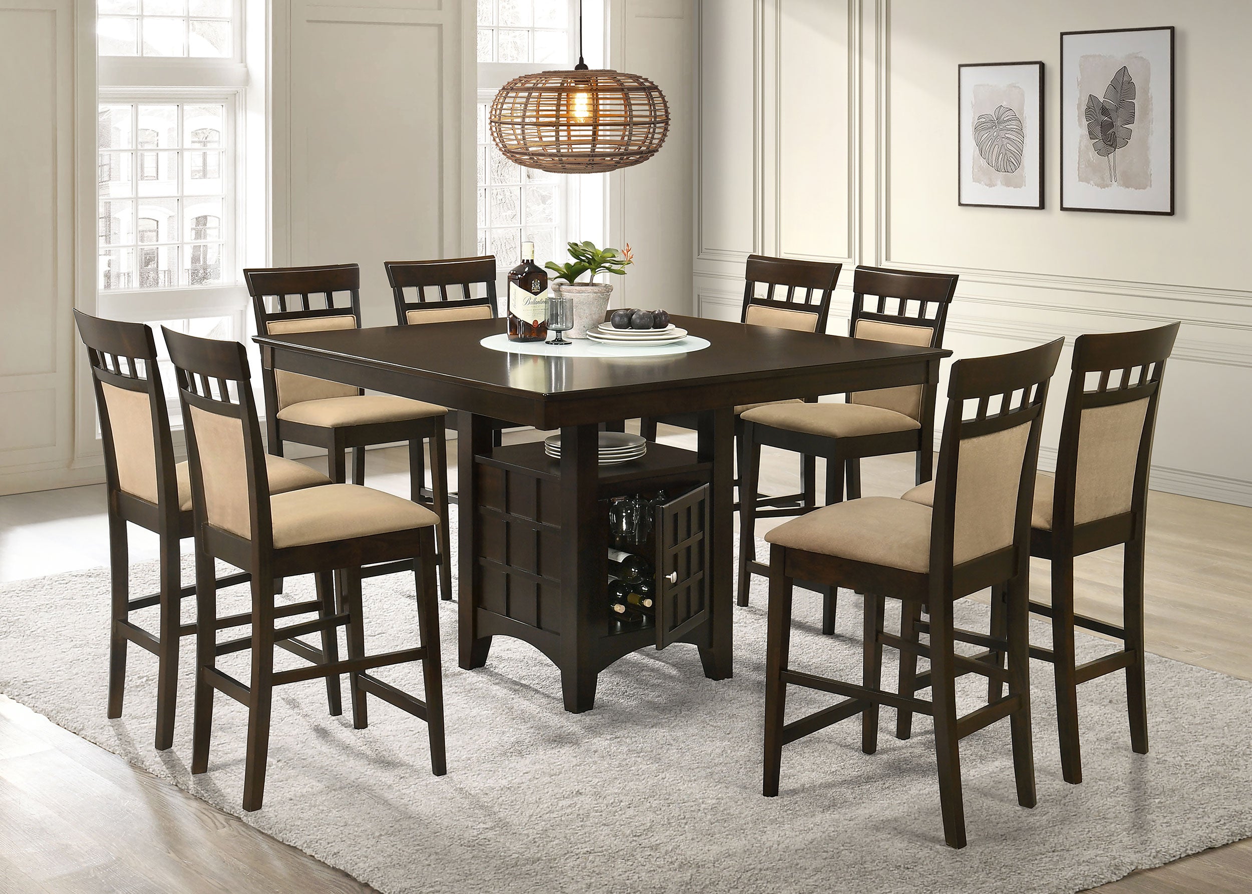 Gabriel Closed Back Counter Chair Cappuccino (Set of 2)-CoasterEveryday