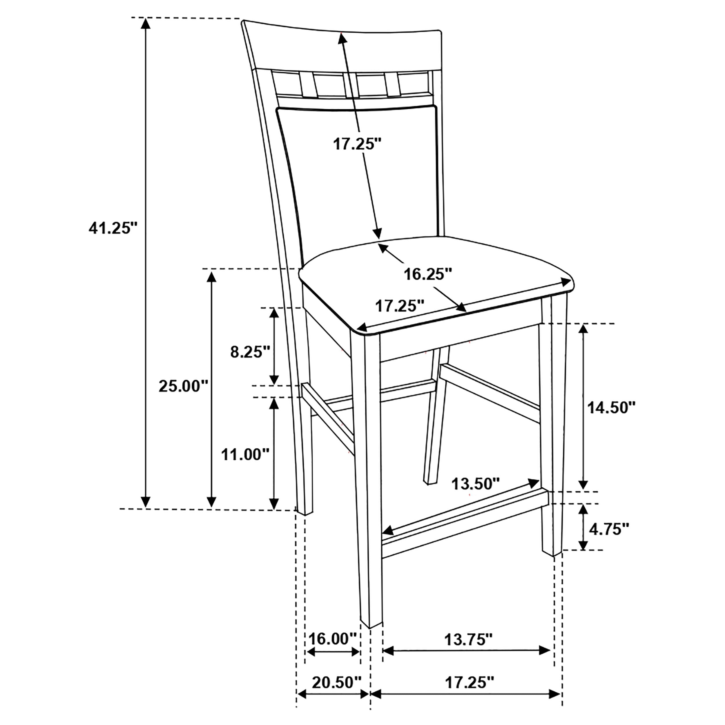 Gabriel Square Counter Height Dining Set Cappuccino-Coaster