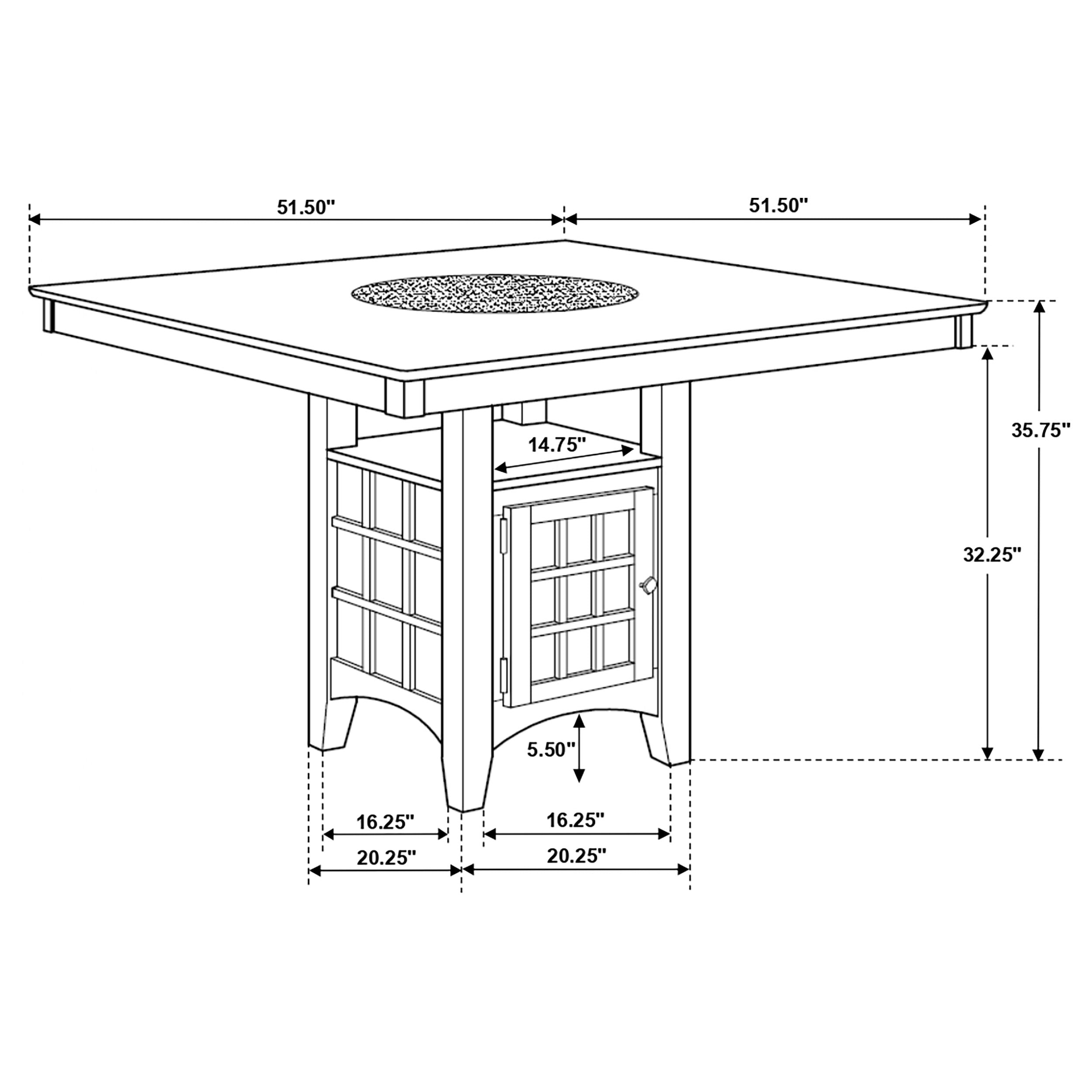 Gabriel Square Counter Height Dining Set Cappuccino-Coaster