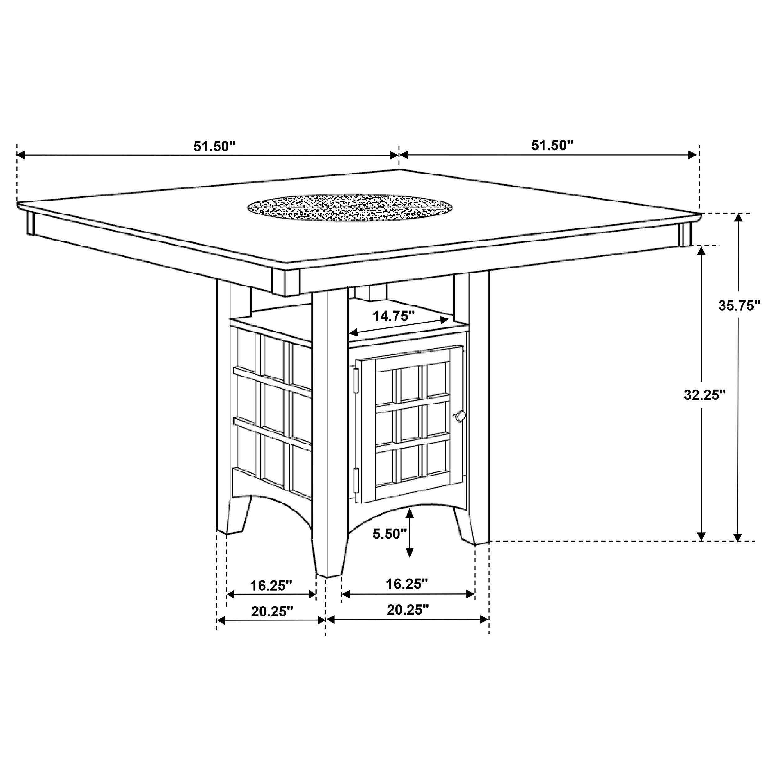 Gabriel 52-inch Counter Height Dining Table Cappuccino-CoasterEveryday